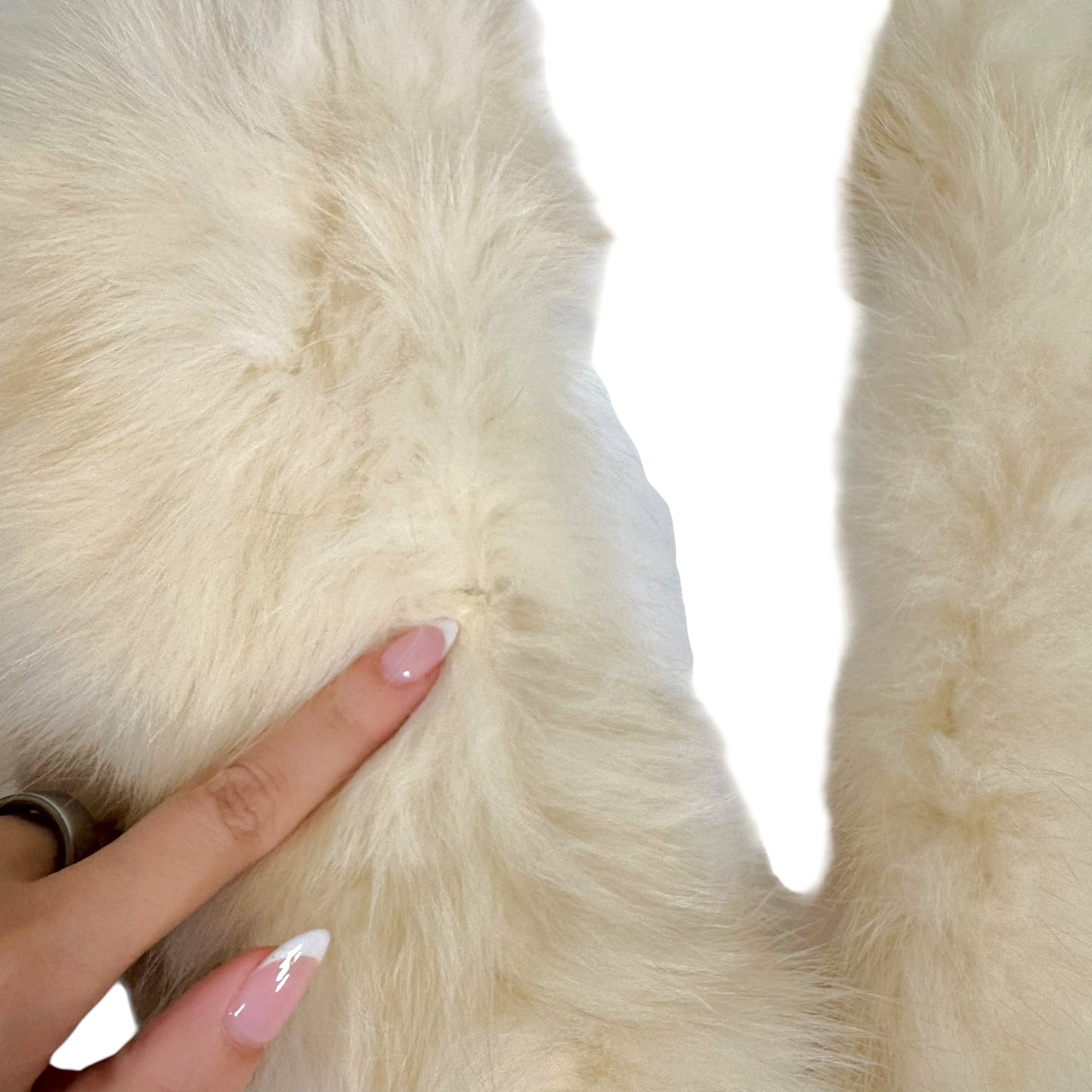 Balmain Ivory Leather & Fur Tie Front Jacket *AS IS* - Outfit Repeater