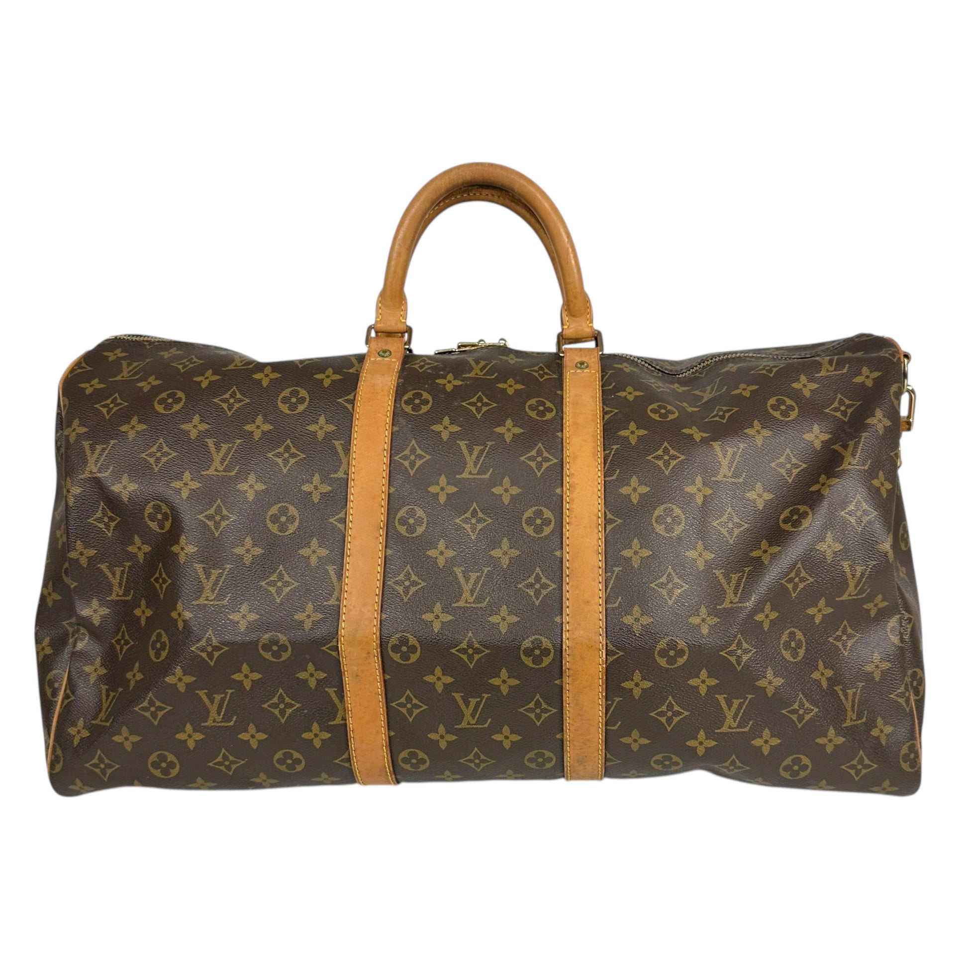 Louis Vuitton Monogram Duffle Bag Brown Leather