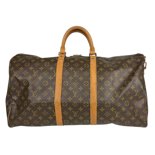 Louis Vuitton Monogram Duffle Bag Brown Leather