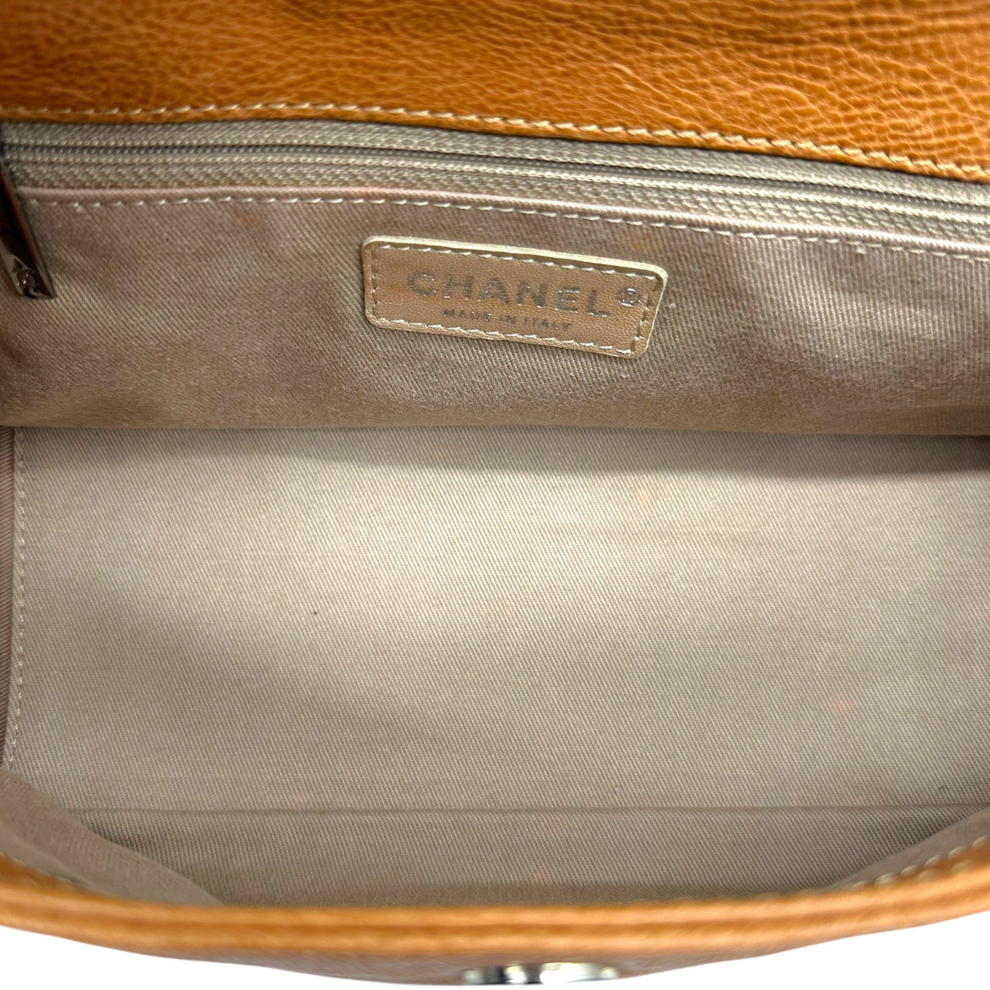 Chanel Cognac Brown Leather Accordion Bag 2005-06