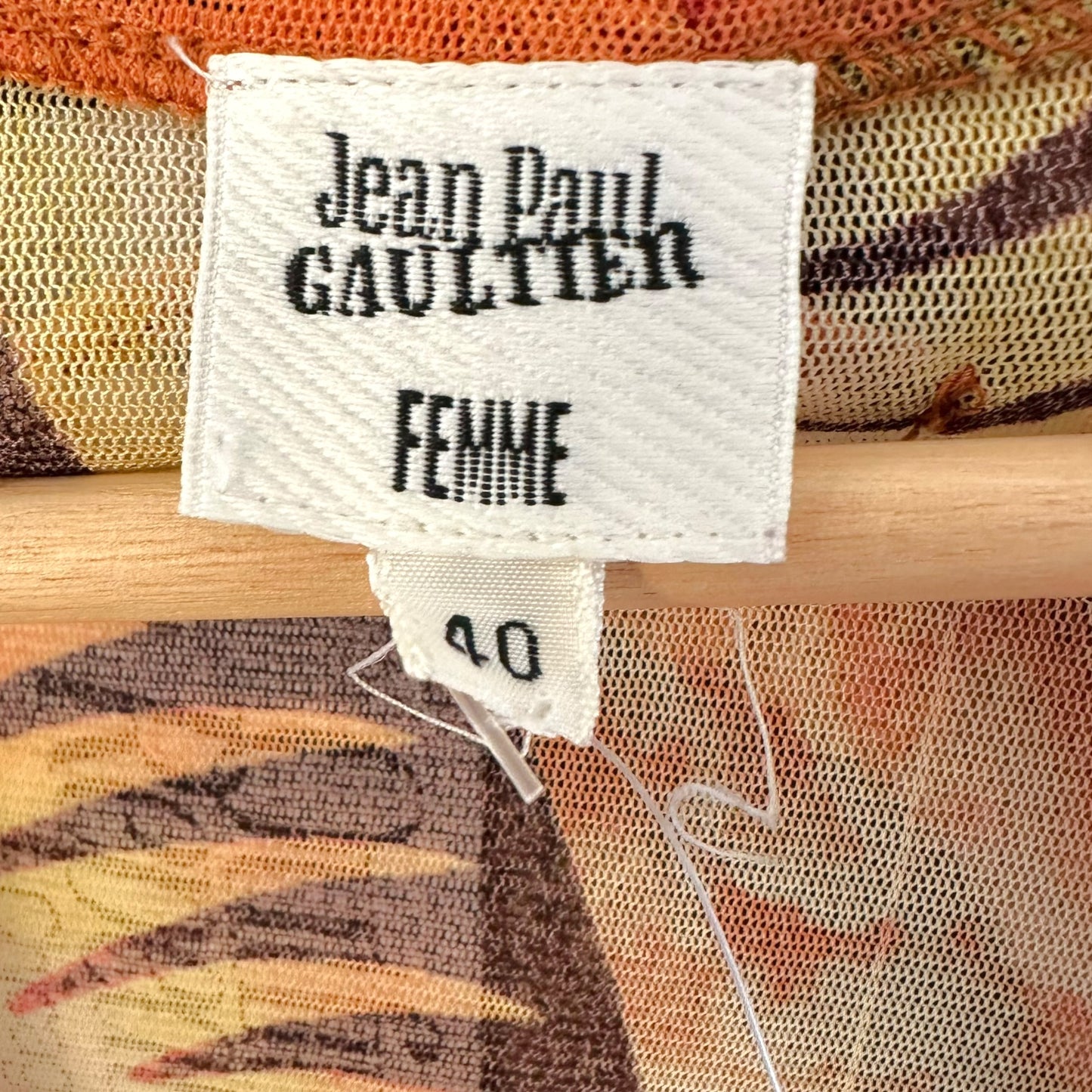 Jean Paul Gaultier Salvatore Dali Print Mesh Tie Front Cardigan Top