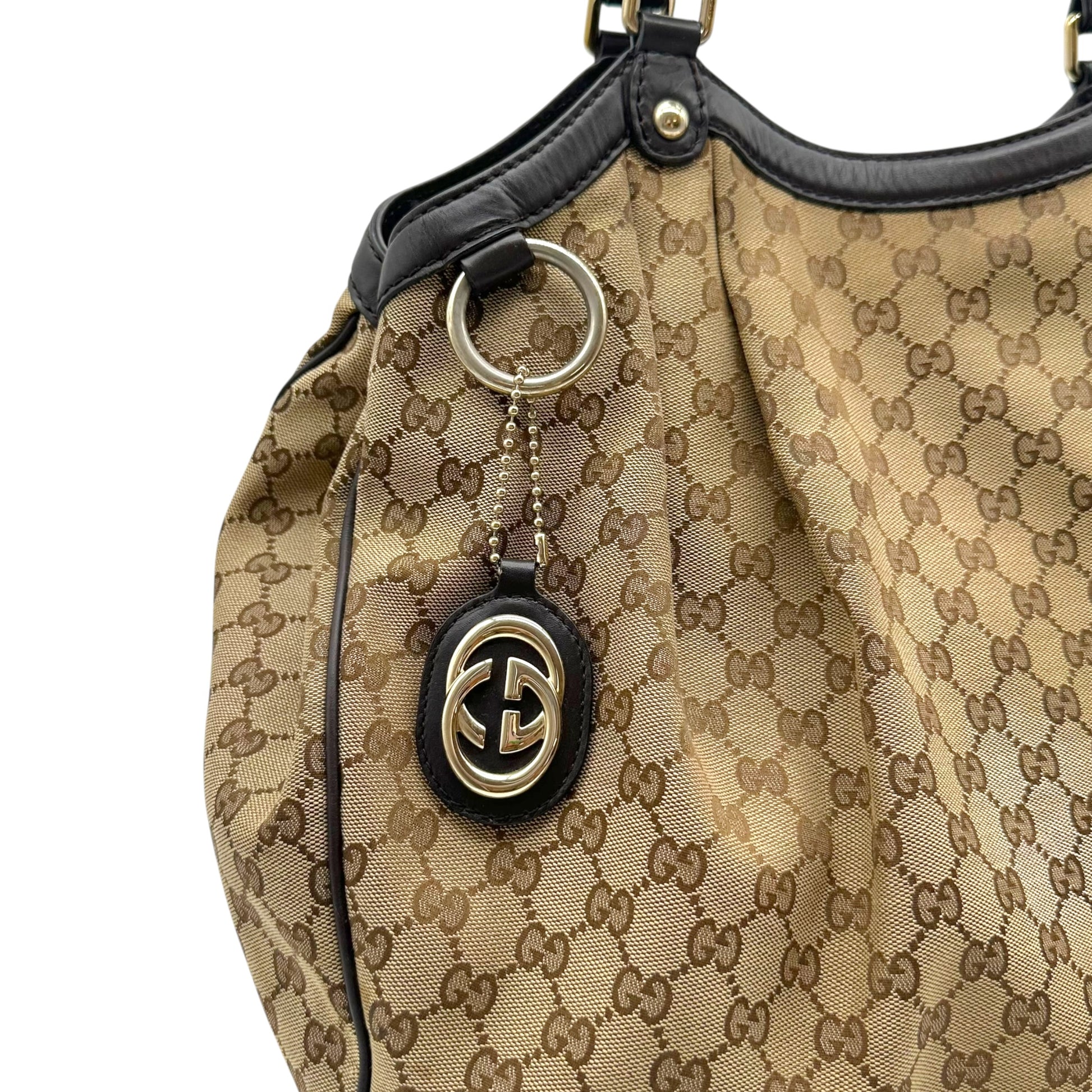 Gucci Tan Monogram Large Sukey Tote Bag