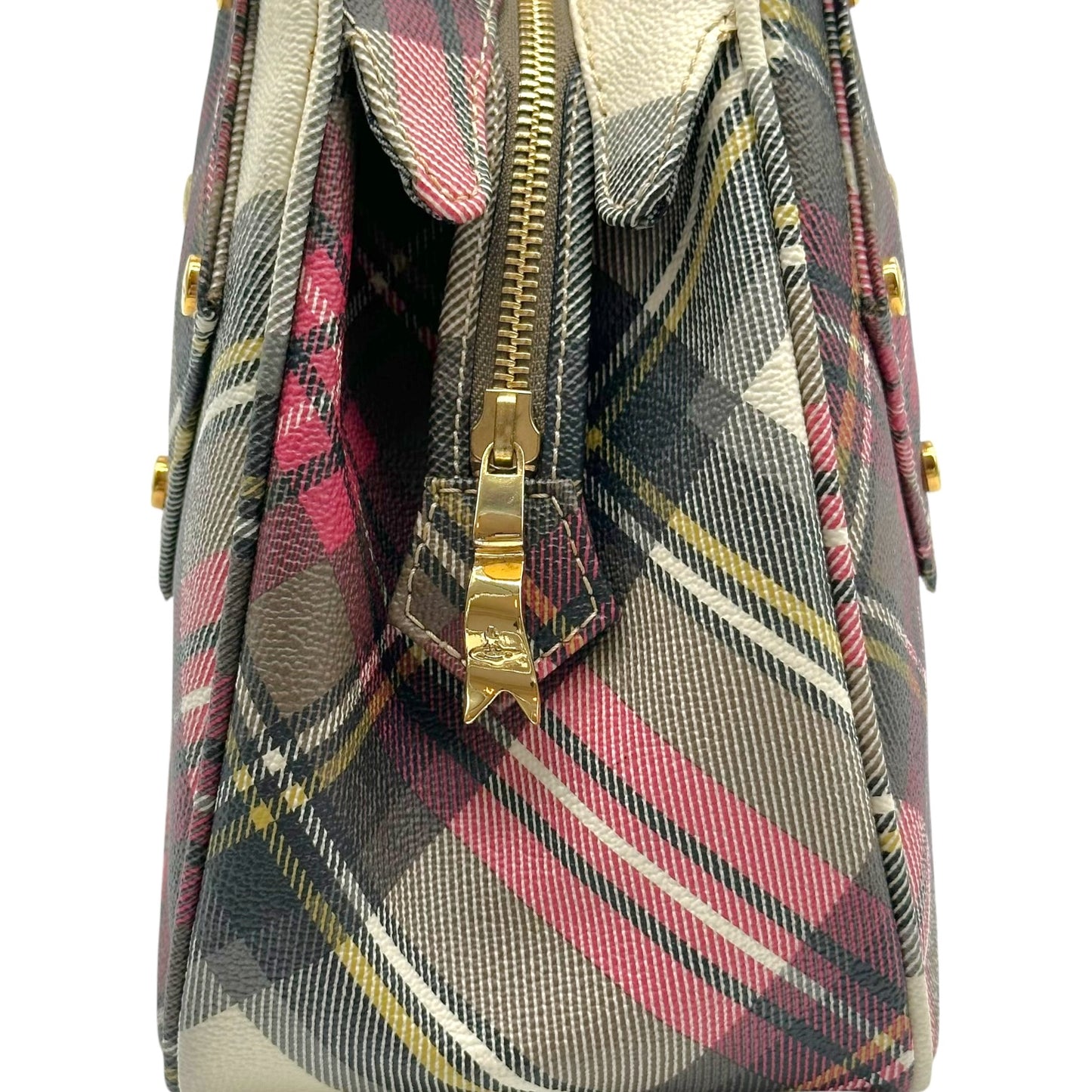 Vivienne Westwood Pink Tartan Yasmin Bowler Bag