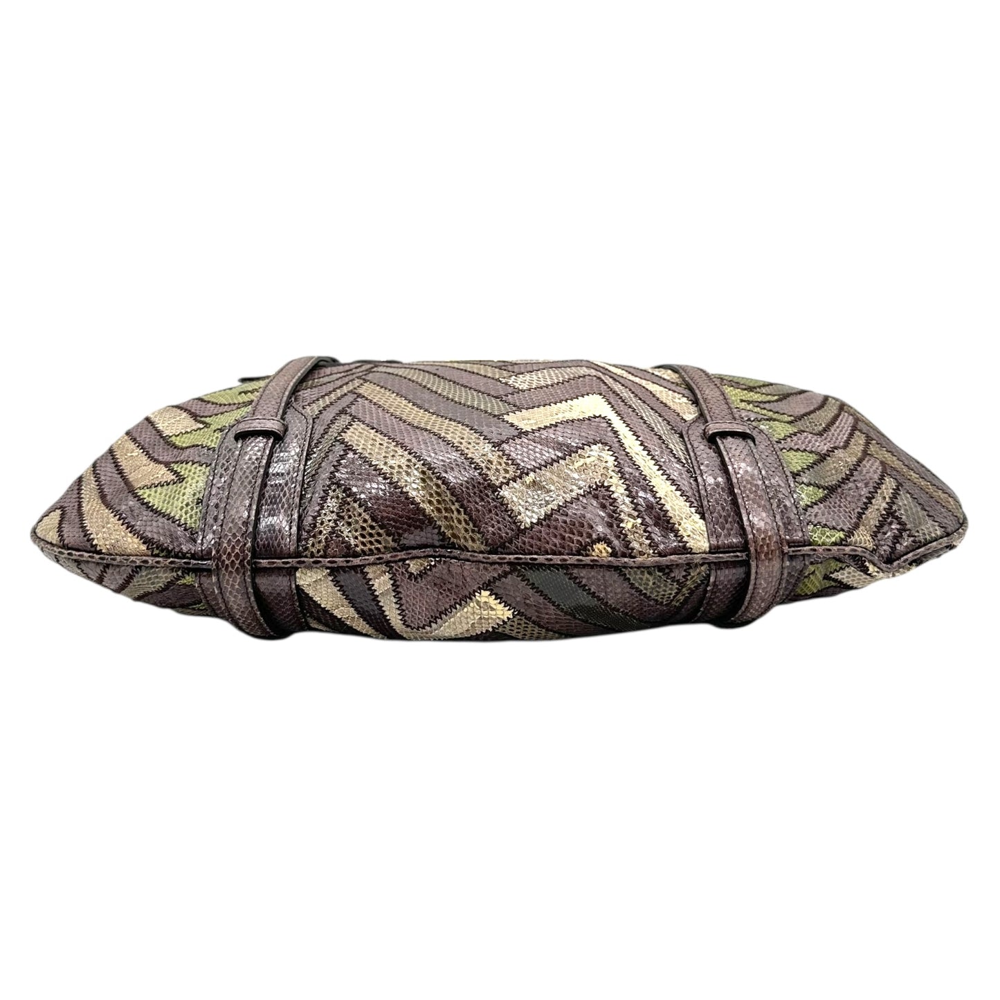 Gucci 85th Anniversary Green & Brown Snakeskin Horsebot Hobo Bag