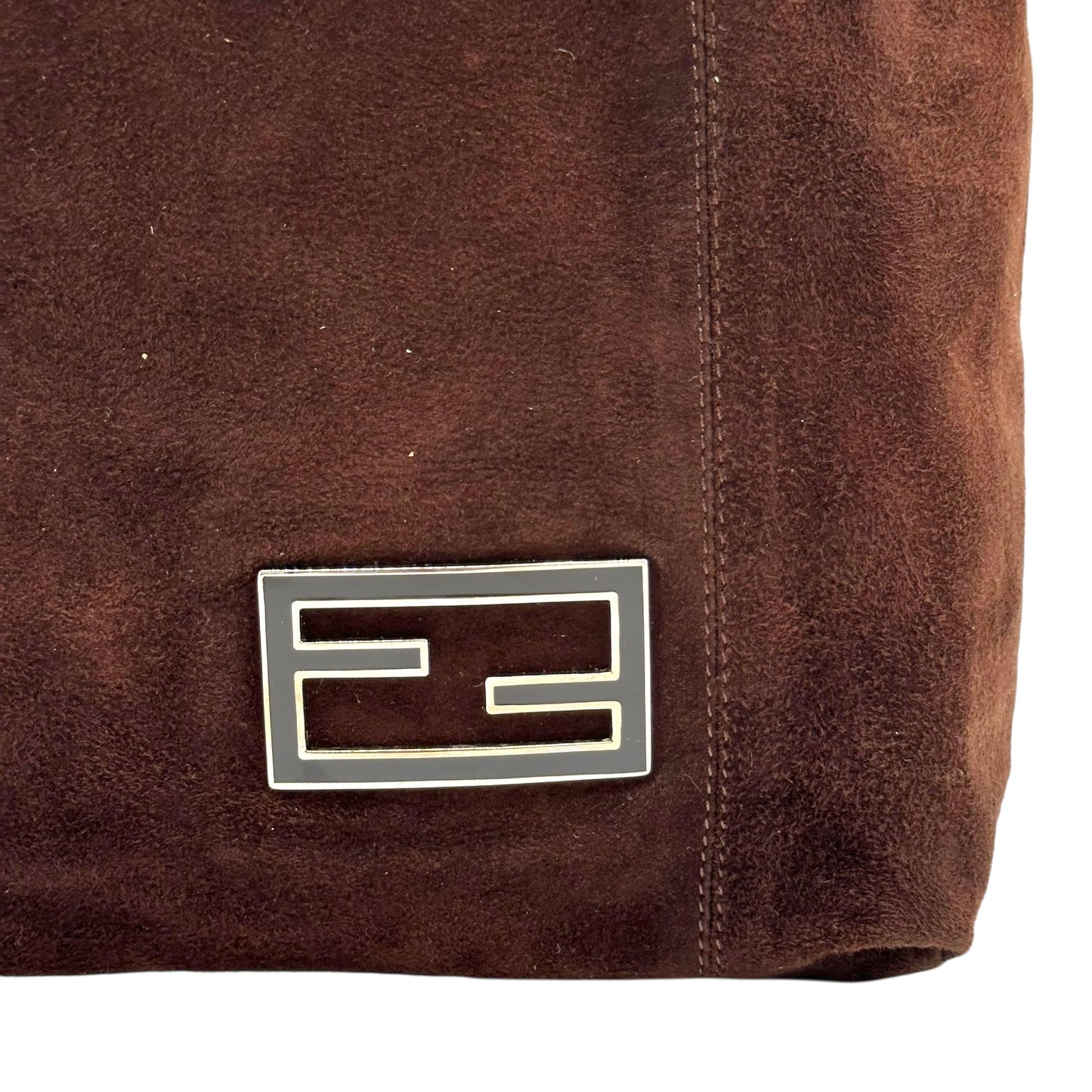 Fendi Chocolate Brown Suede Tote Bag