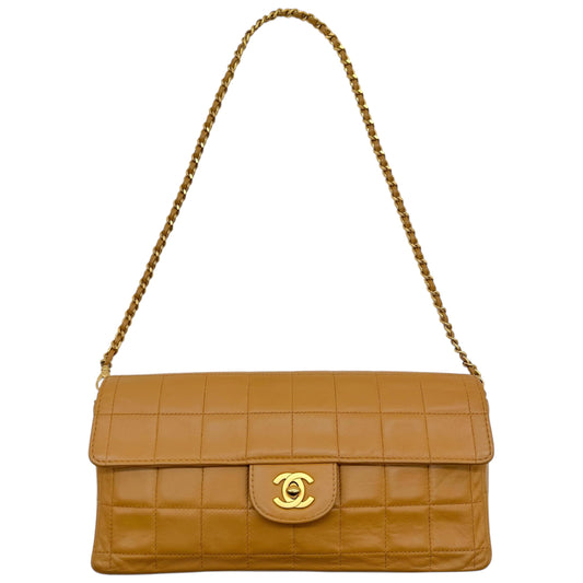Chanel Beige Leather Chocolate Bar East West Flap Clutch Bag 2002-03 - Outfit Repeater