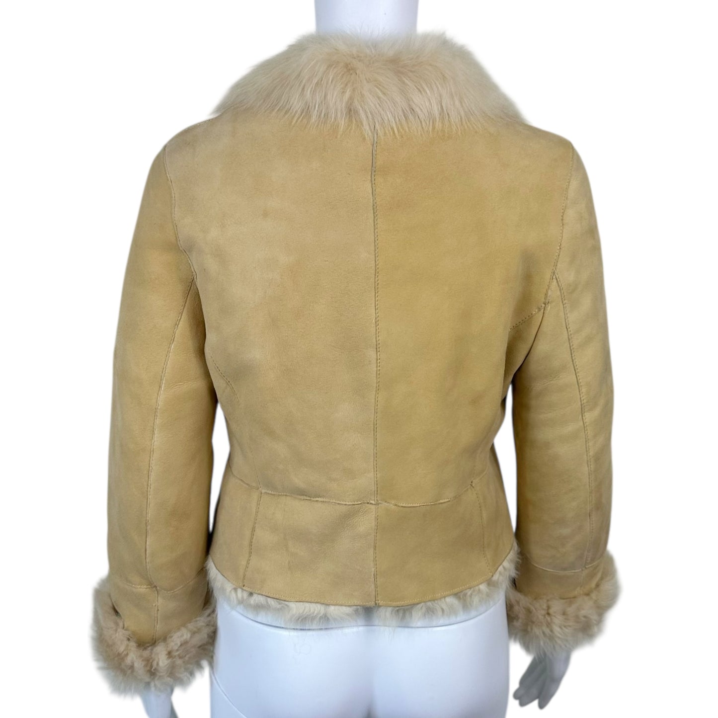 Salvatore Ferragamo Beige Shearling Fur Jacket