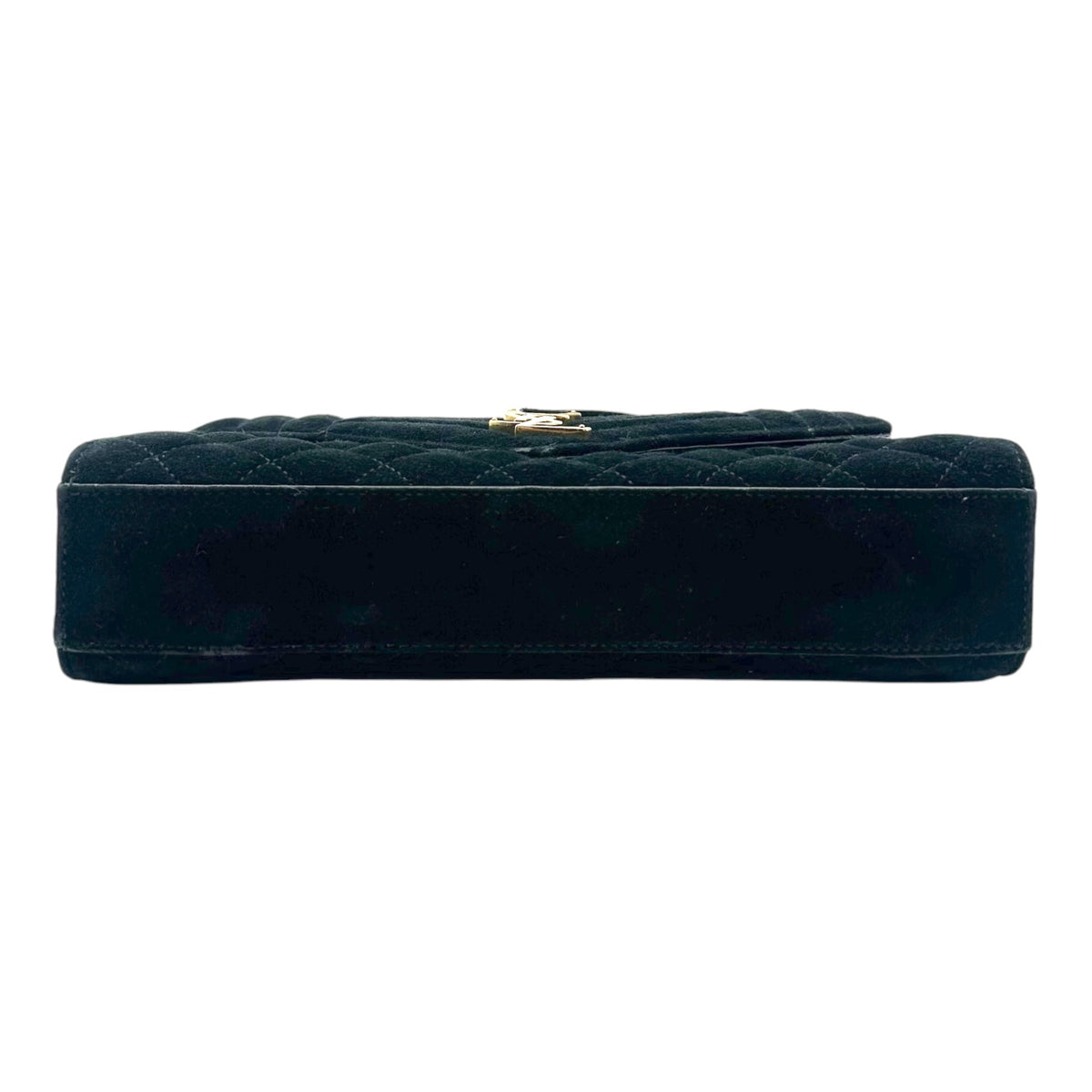 Saint Laurent Black Quilted Suede Shoulder Bag