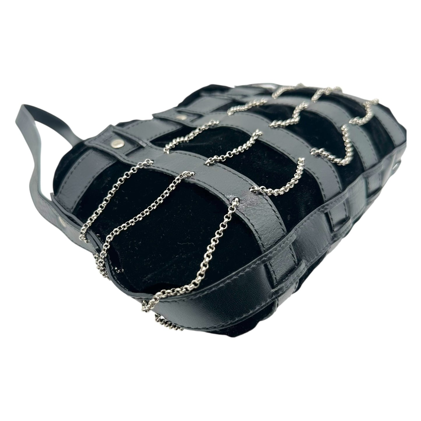 Dolce & Gabbana Black Suede Mini Bag With Chain Accents