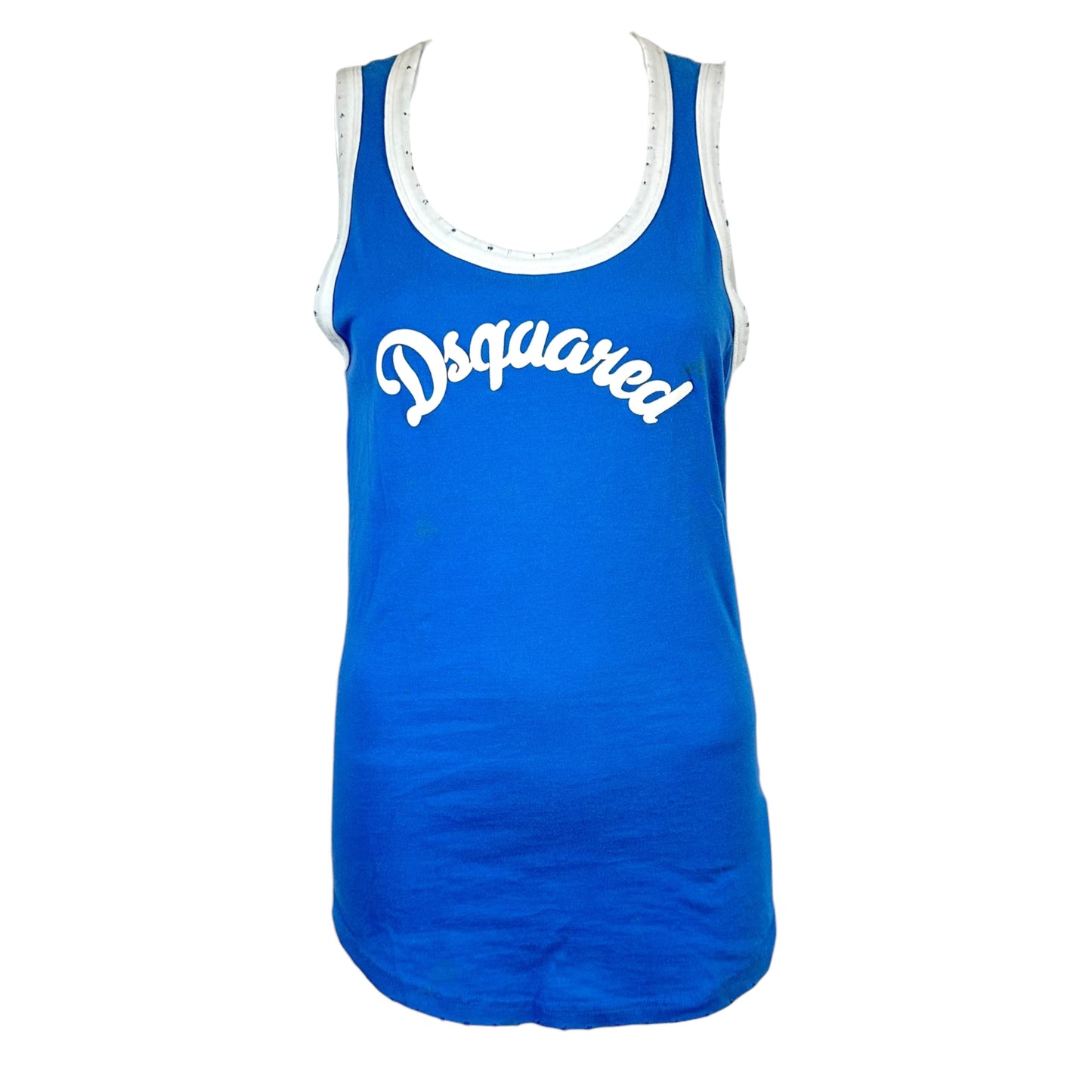 Dsquared2 Blue Oversized Logo Graphic Tank
