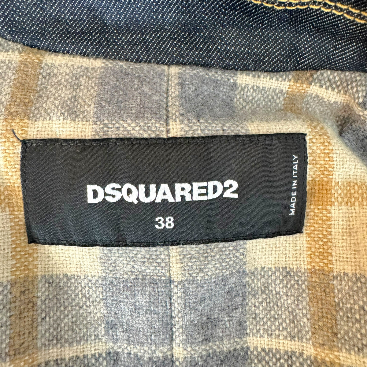 Dsquared2 Dark Wash Denim 3/4 Sleeve Fox Fur Trim Hood Jacket