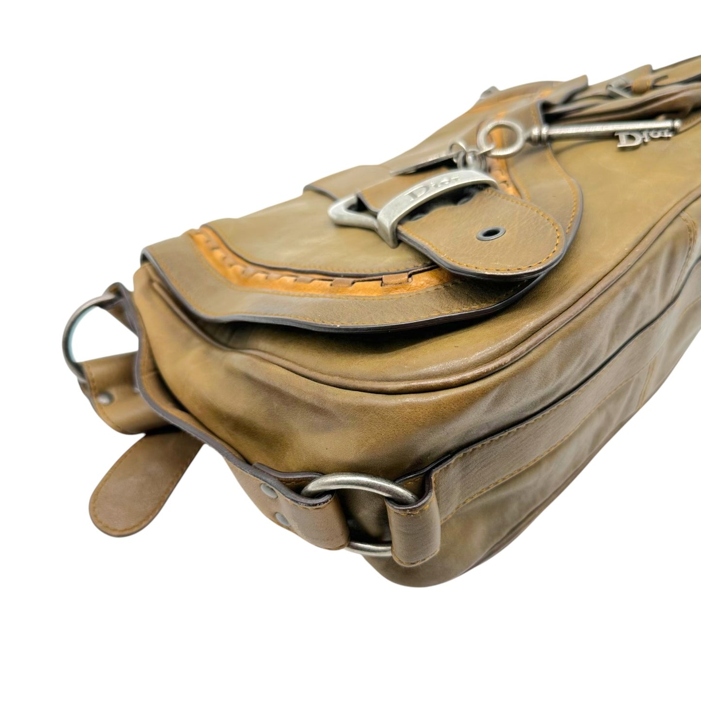 Christian Dior Brown Leather Gaucho Shoulder Bag