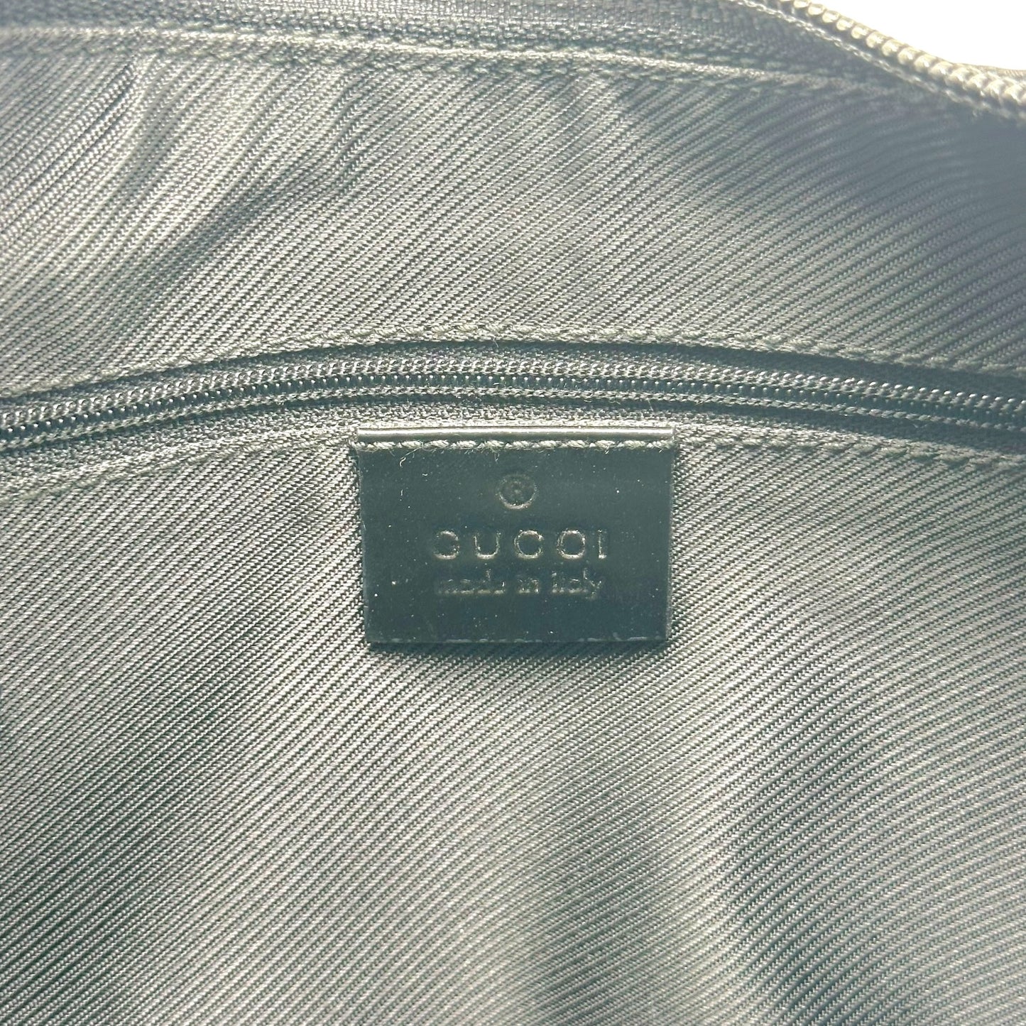 Gucci Black Monogram Canvas & Patent Leather Shoulder Bag