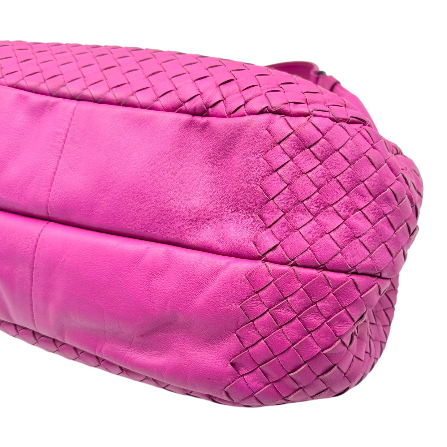 Bottega Veneta Purple-Pink Intrecciato Campana Shoulder Hobo Bag