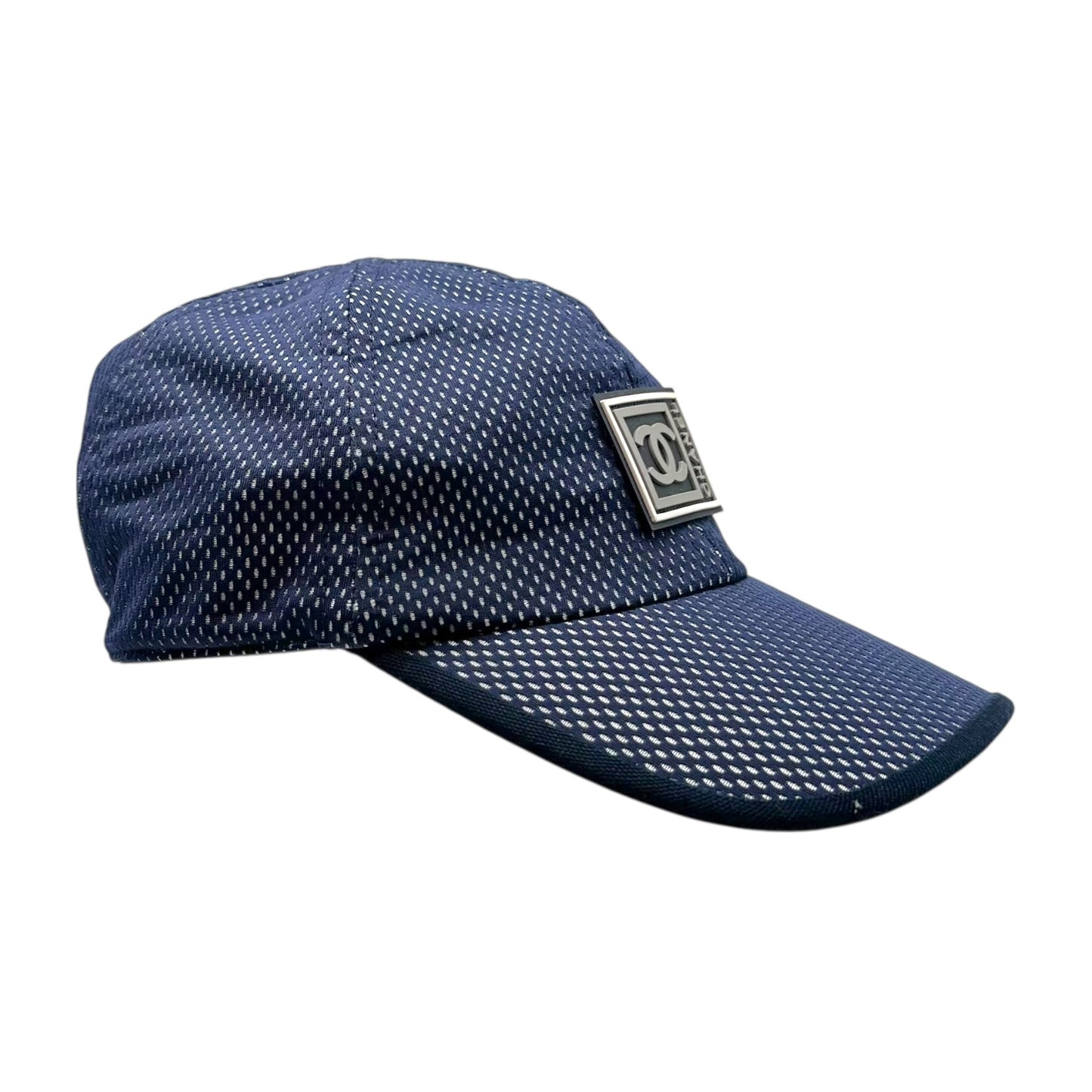 Chanel Sport Navy Blue Mesh Logo Baseball Cap