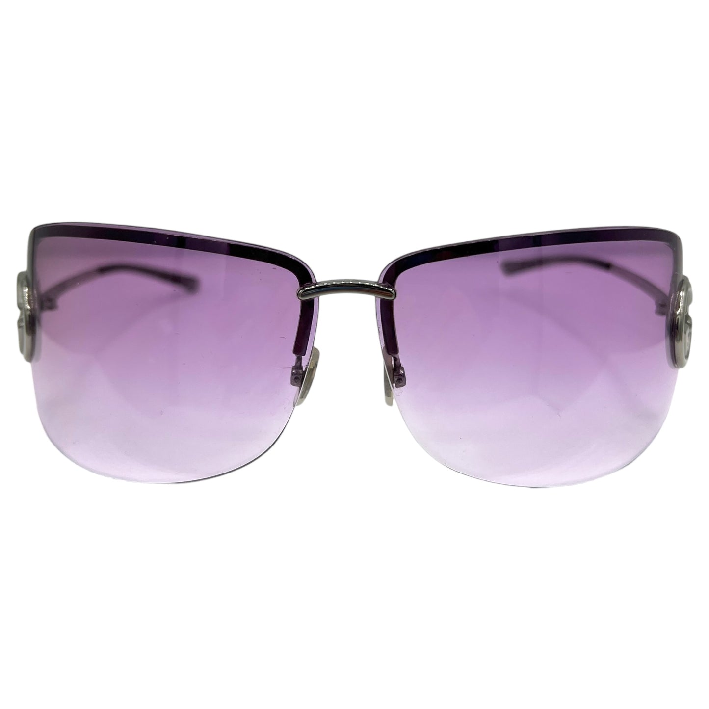 Gucci Purple Rimless Logo Lens Gradient Shield Sunglasses GG2782 w/ Case