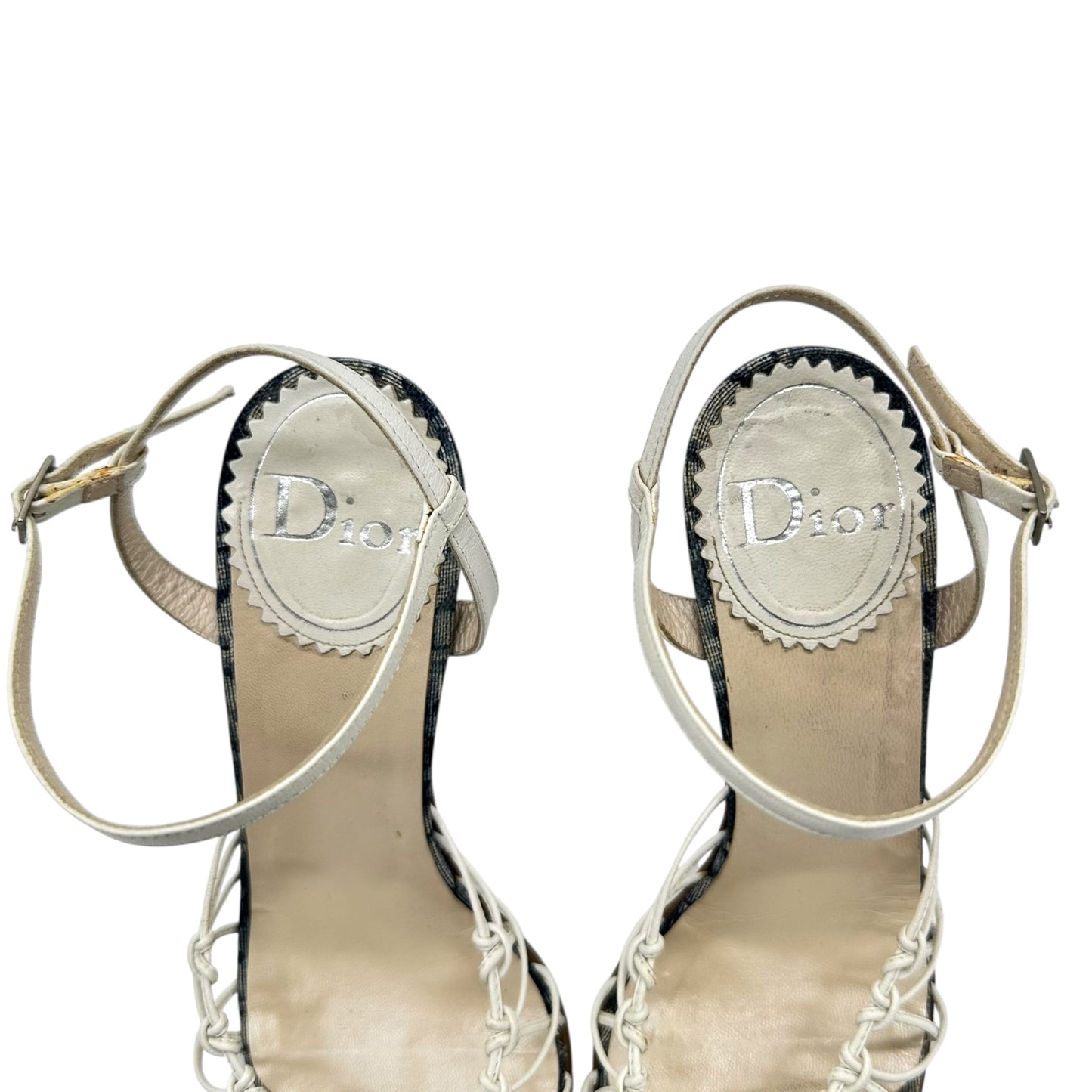 Christian Dior Blue Trotter Monogram Heeled Sandals