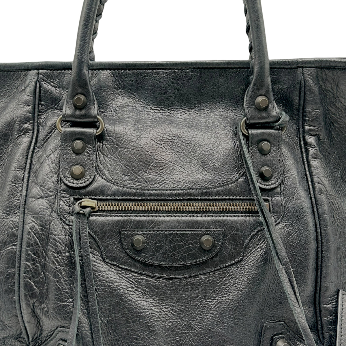 Balenciaga Black Leather City Tote Bag