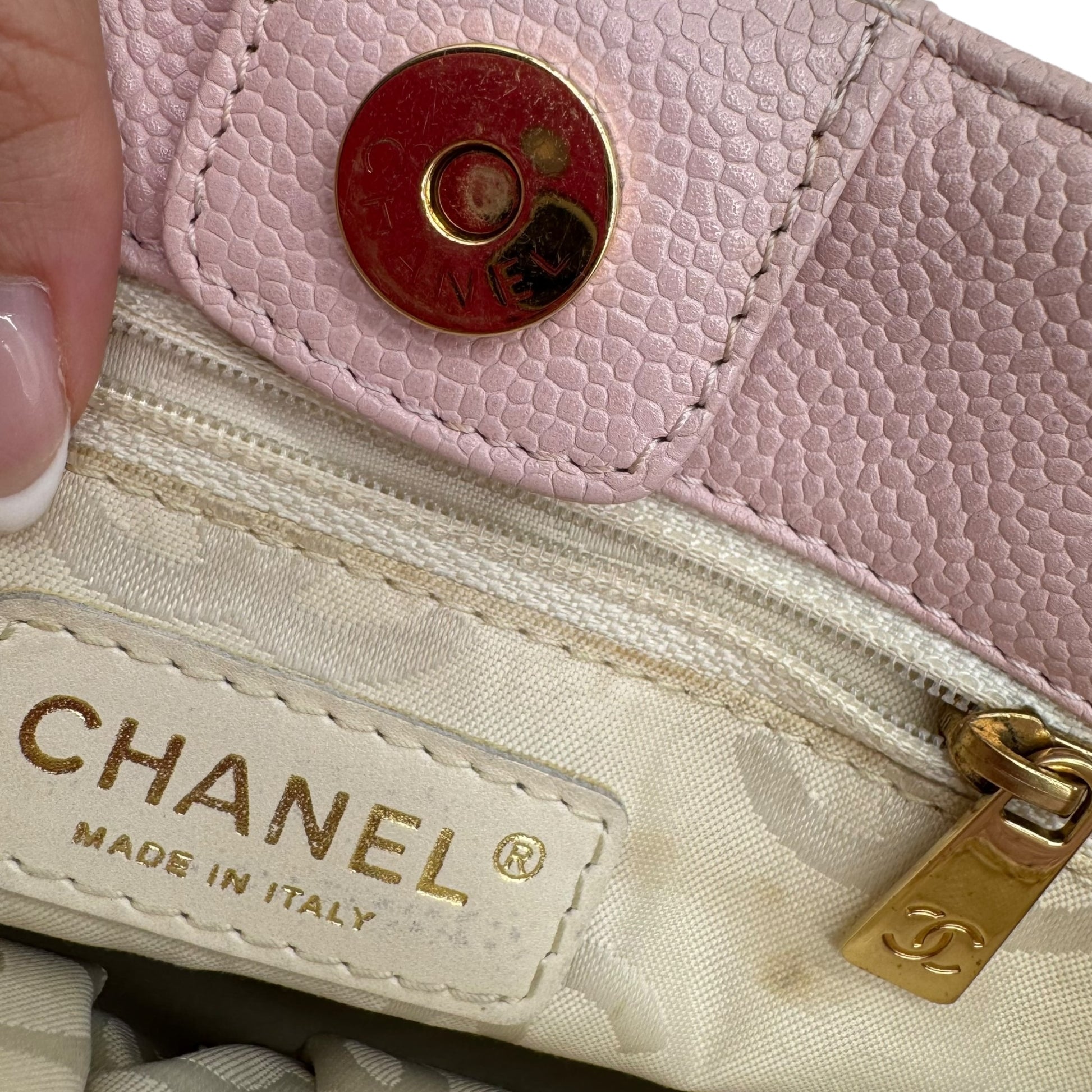 Chanel Pink Caviar Leather Triple CC Logo Mini Bag 2004-05 - Outfit Repeater