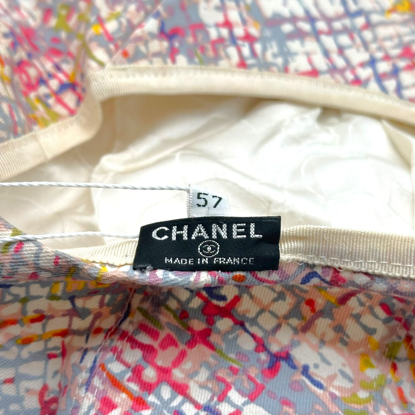 Chanel Multicolor Tweed Print Newsboy Hat