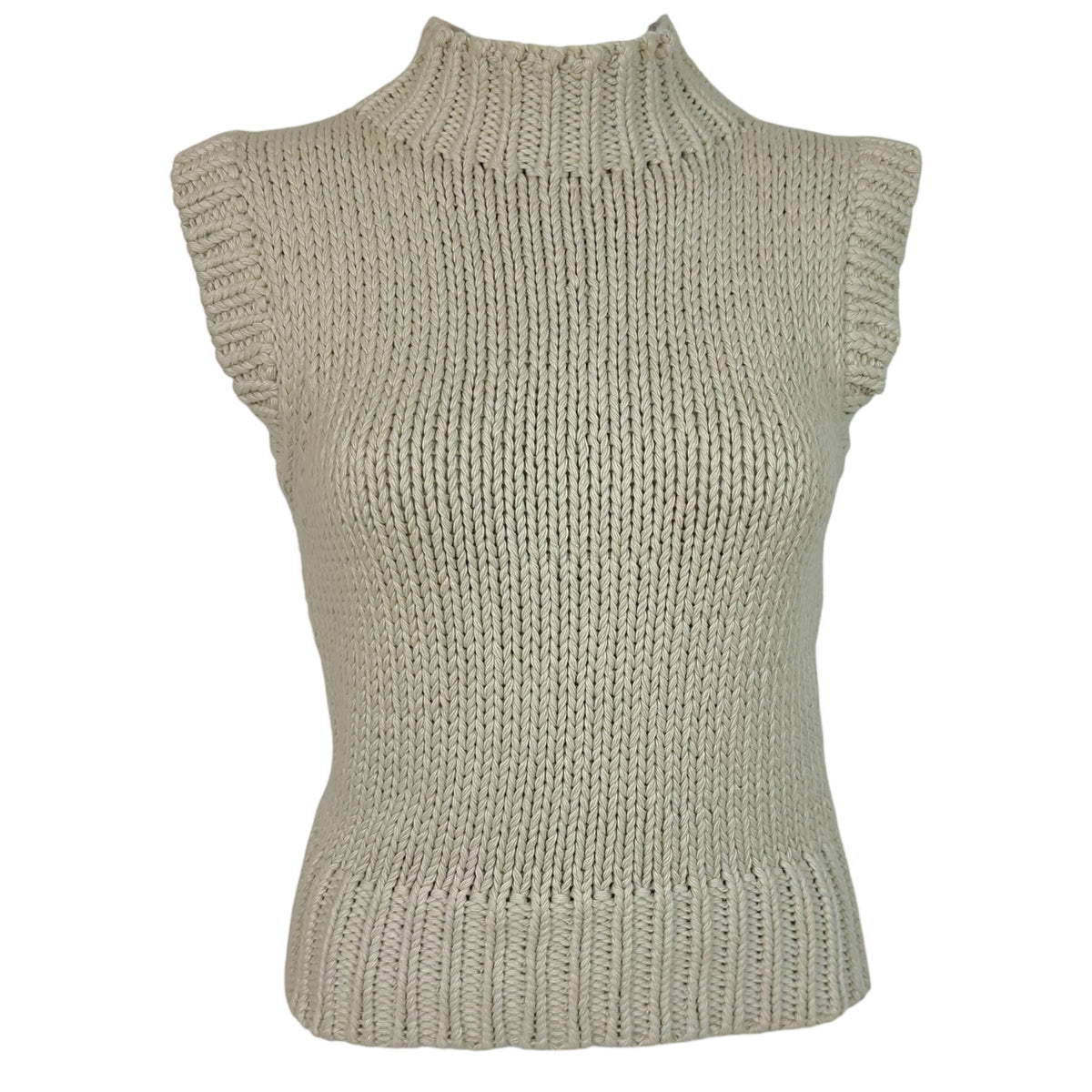 Bottega Veneta Beige Knit Sleeveless Sweater Vest