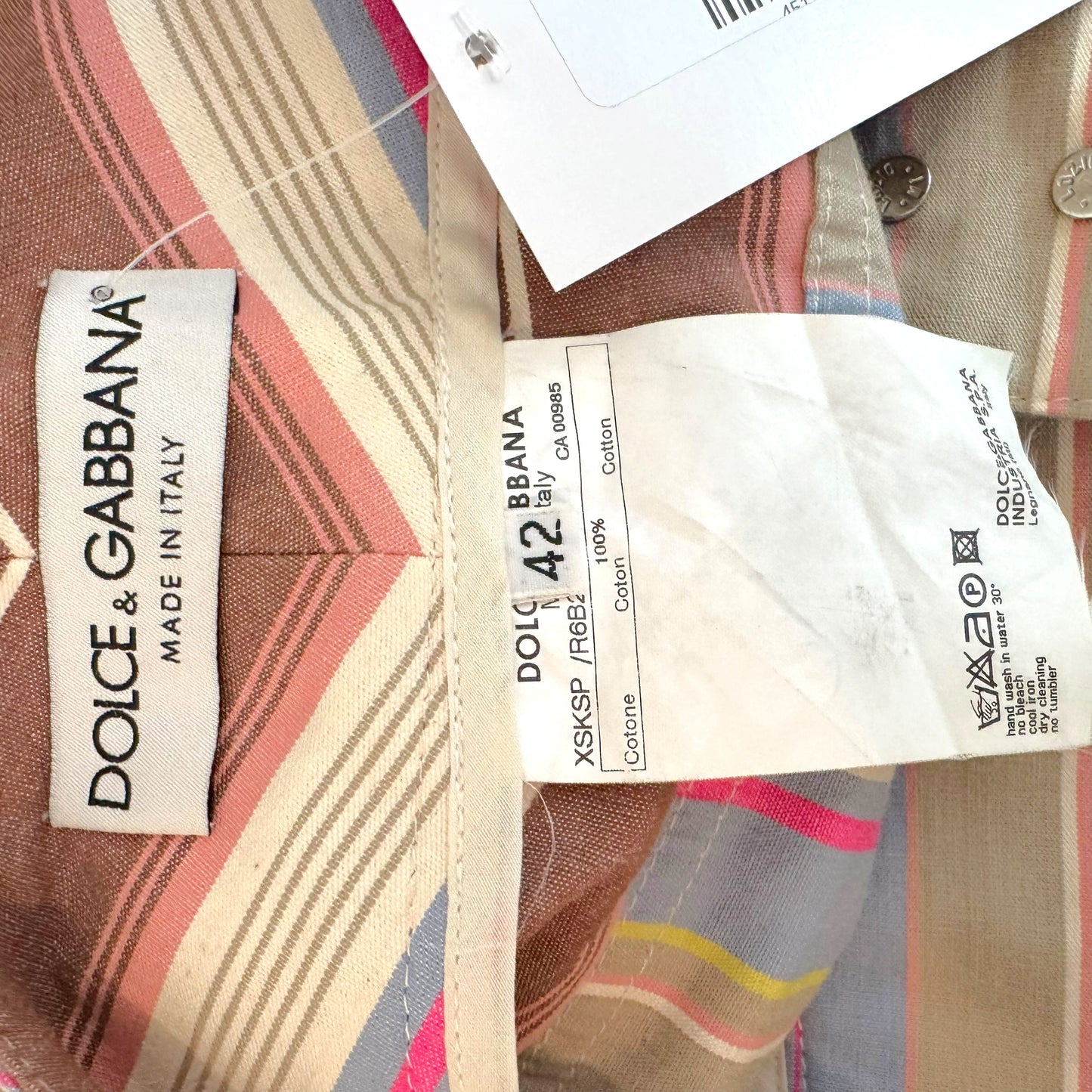 Dolce & Gabbana Pastel Multicolor Striped Mini Skirt