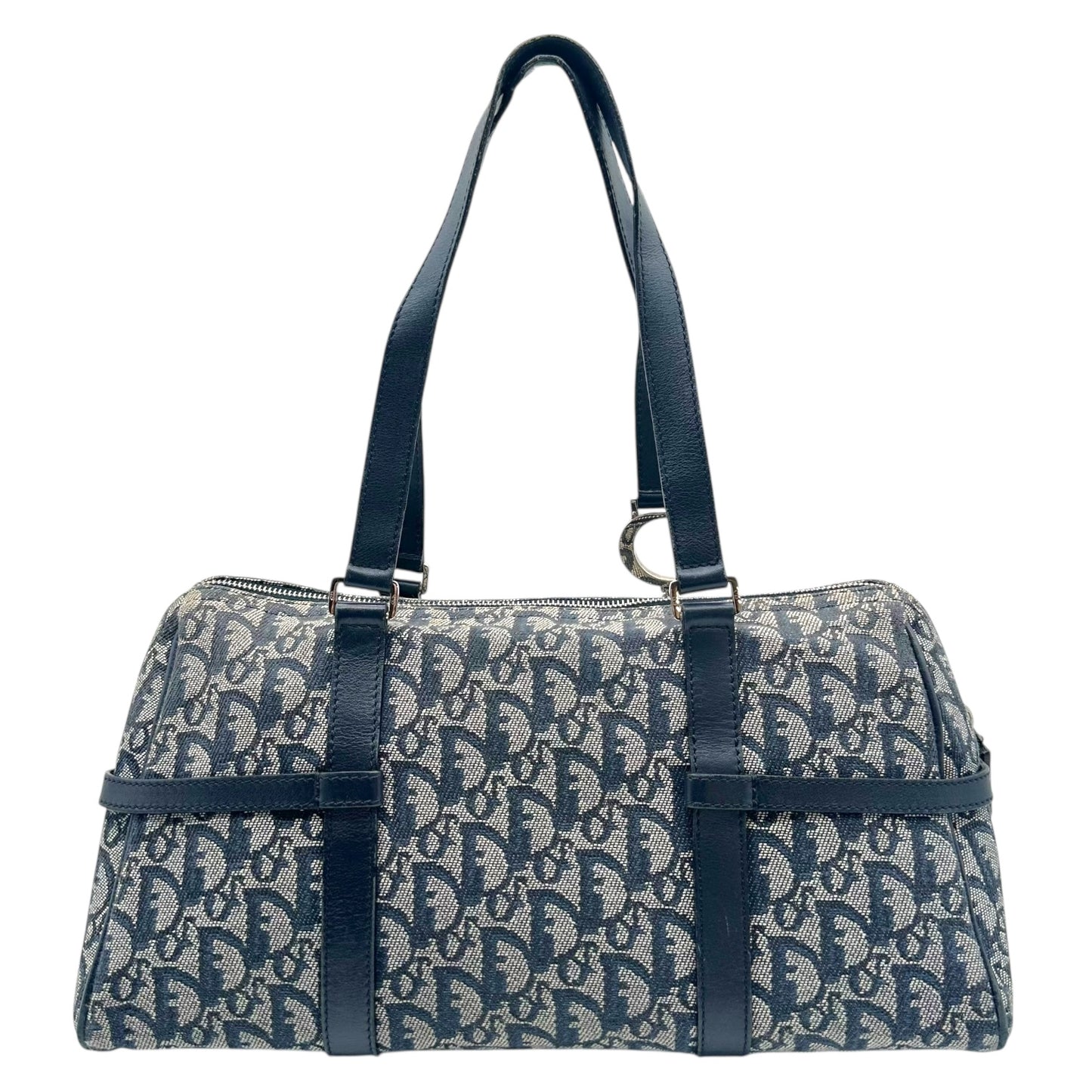 Christian Dior Navy Blue Trotter Monogram Logo Hardware Shoulder Bag