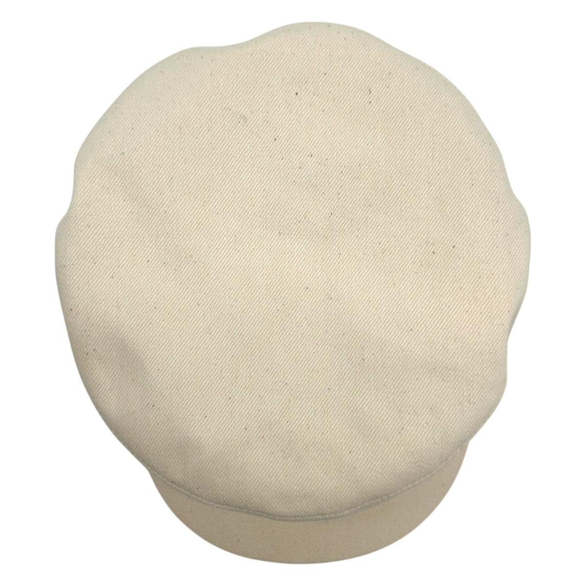 Hermes Denim Leather Newsboy Cap Hat Ivory