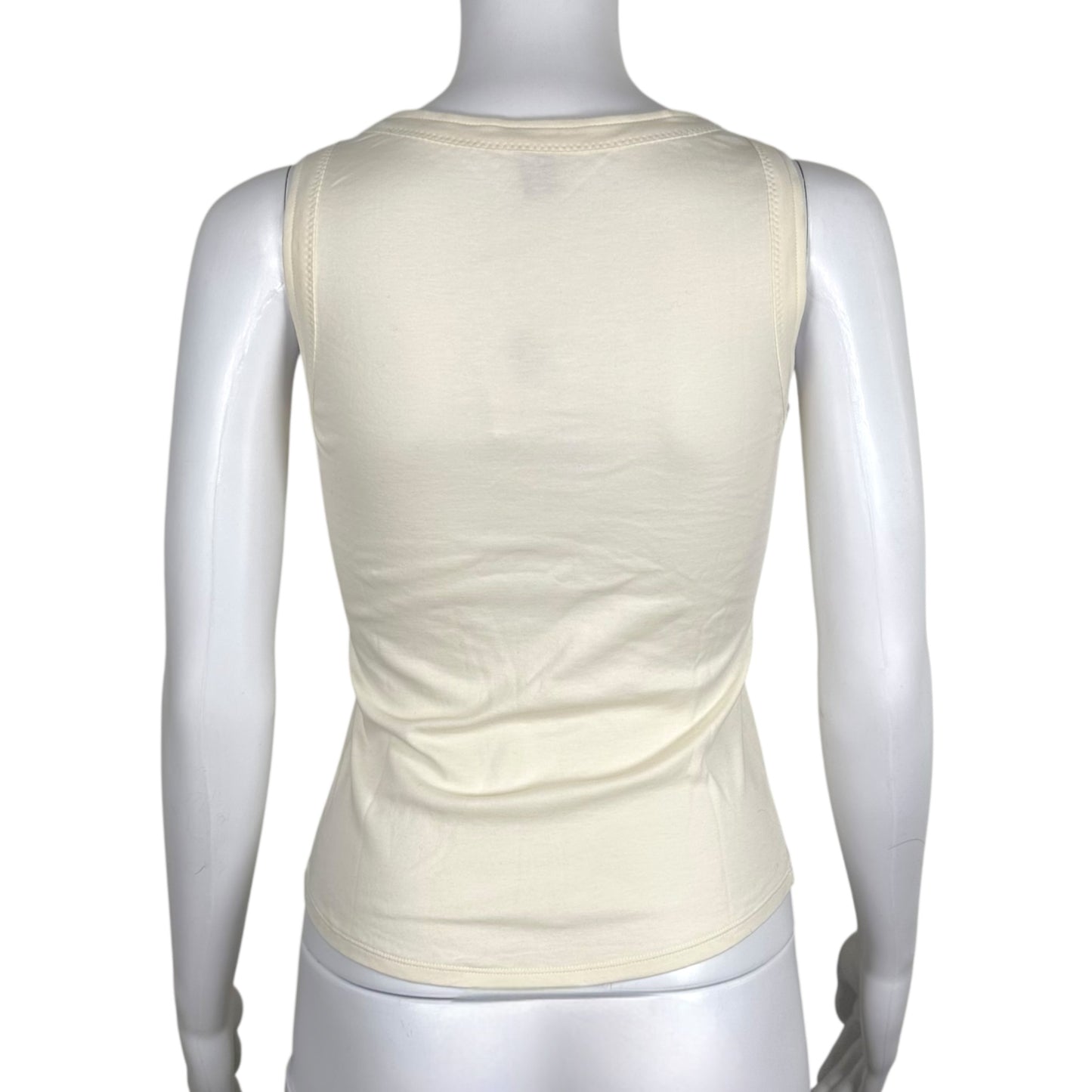 Louis Vuitton White Logo Charm Tank Top