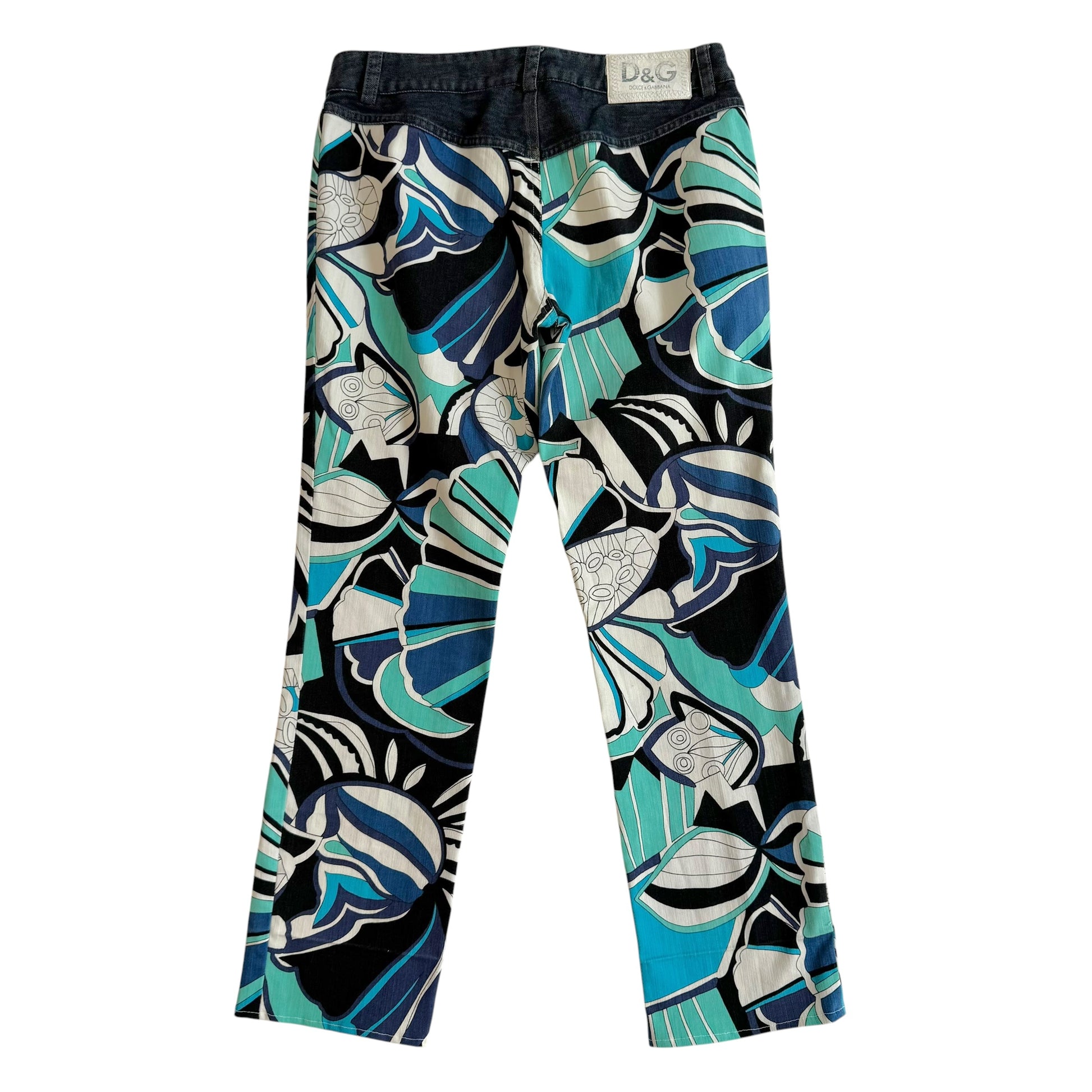 D&G Blue Floral Printed Capri Pants