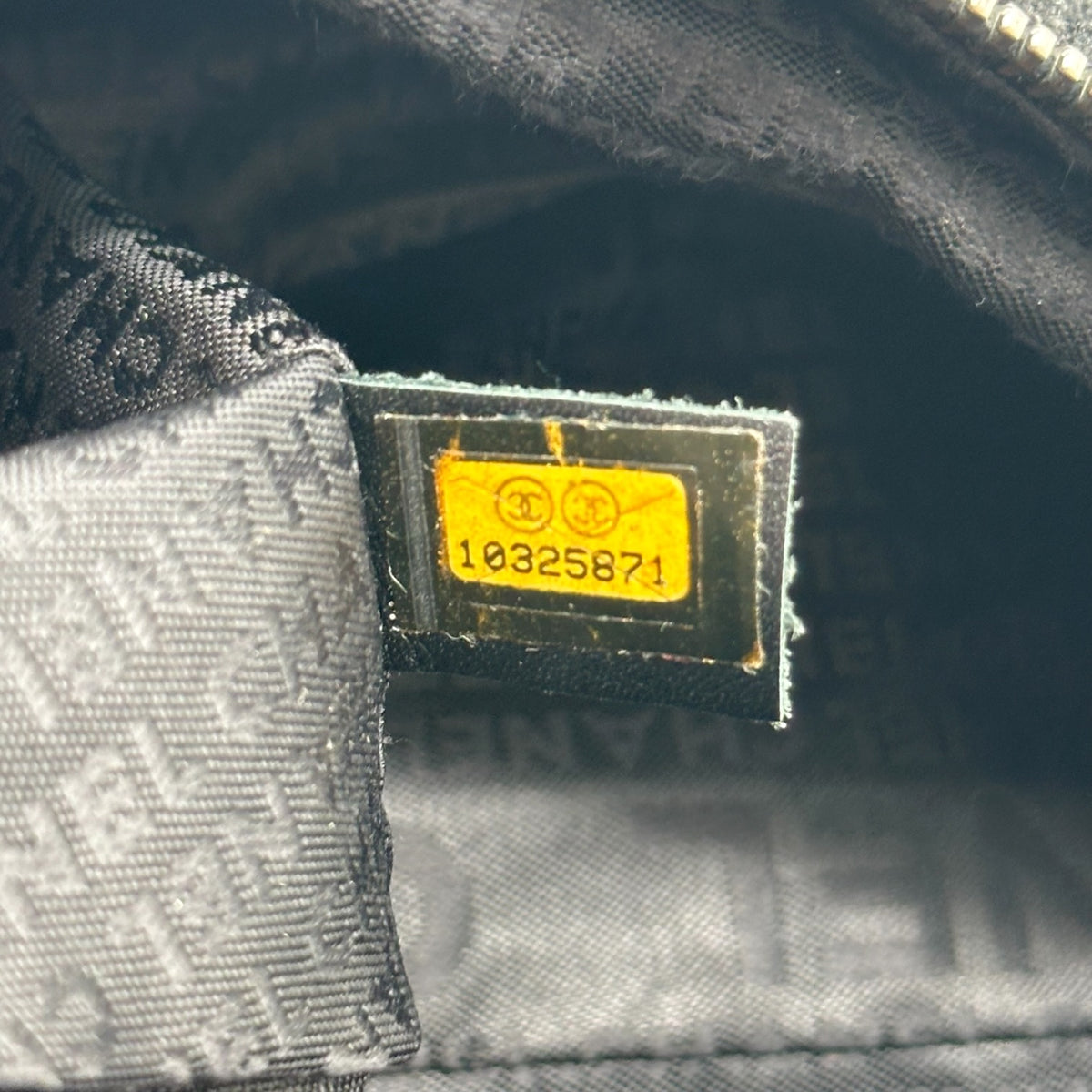 Chanel Black Silver Loop Terry Shoulder Bag