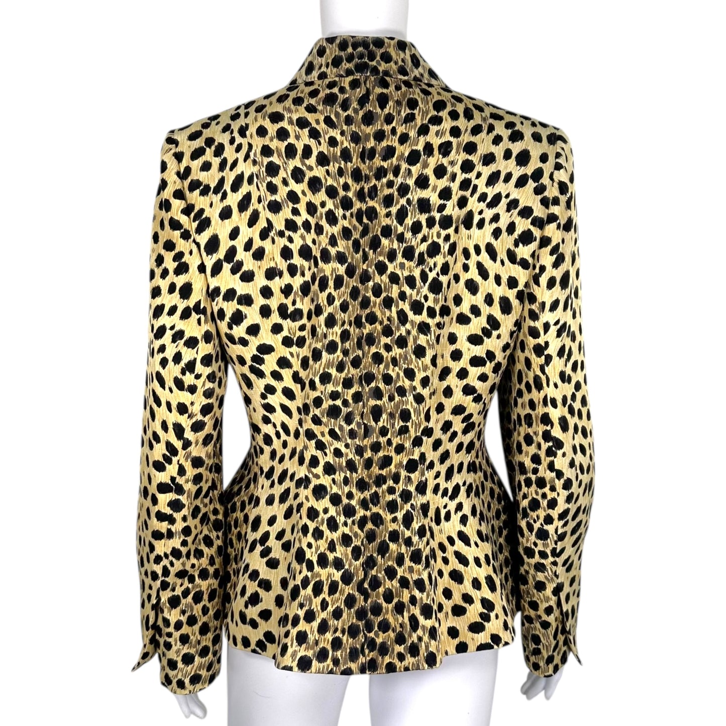 Christian Dior S/S 1997 Leopard Print Silk Blazer