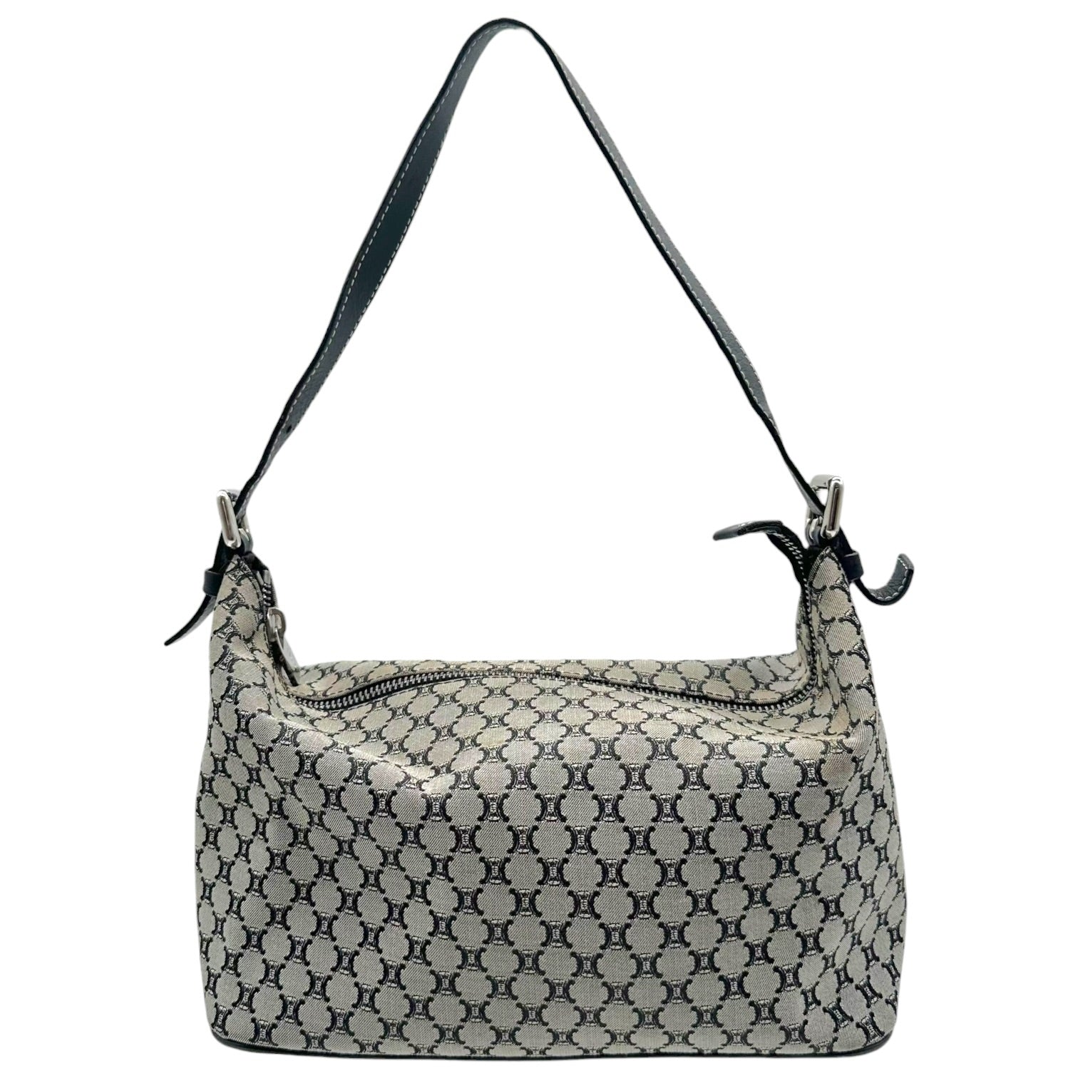 Celine Navy Blue Pochette Bag Triomphe Monogram