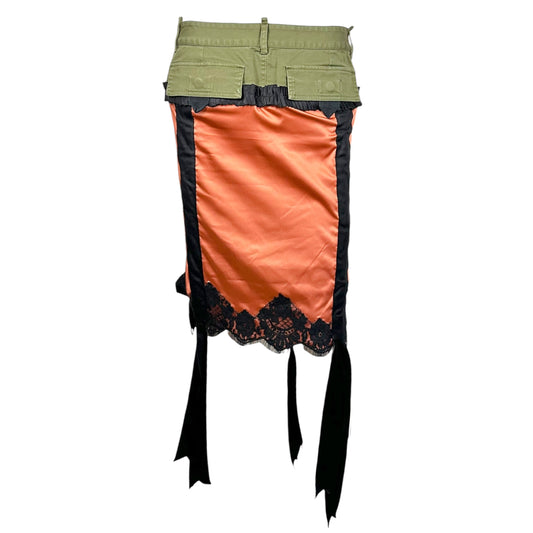 Dsquared2 F/W 2023 Runway Sample Green & Pink Garter Skirt