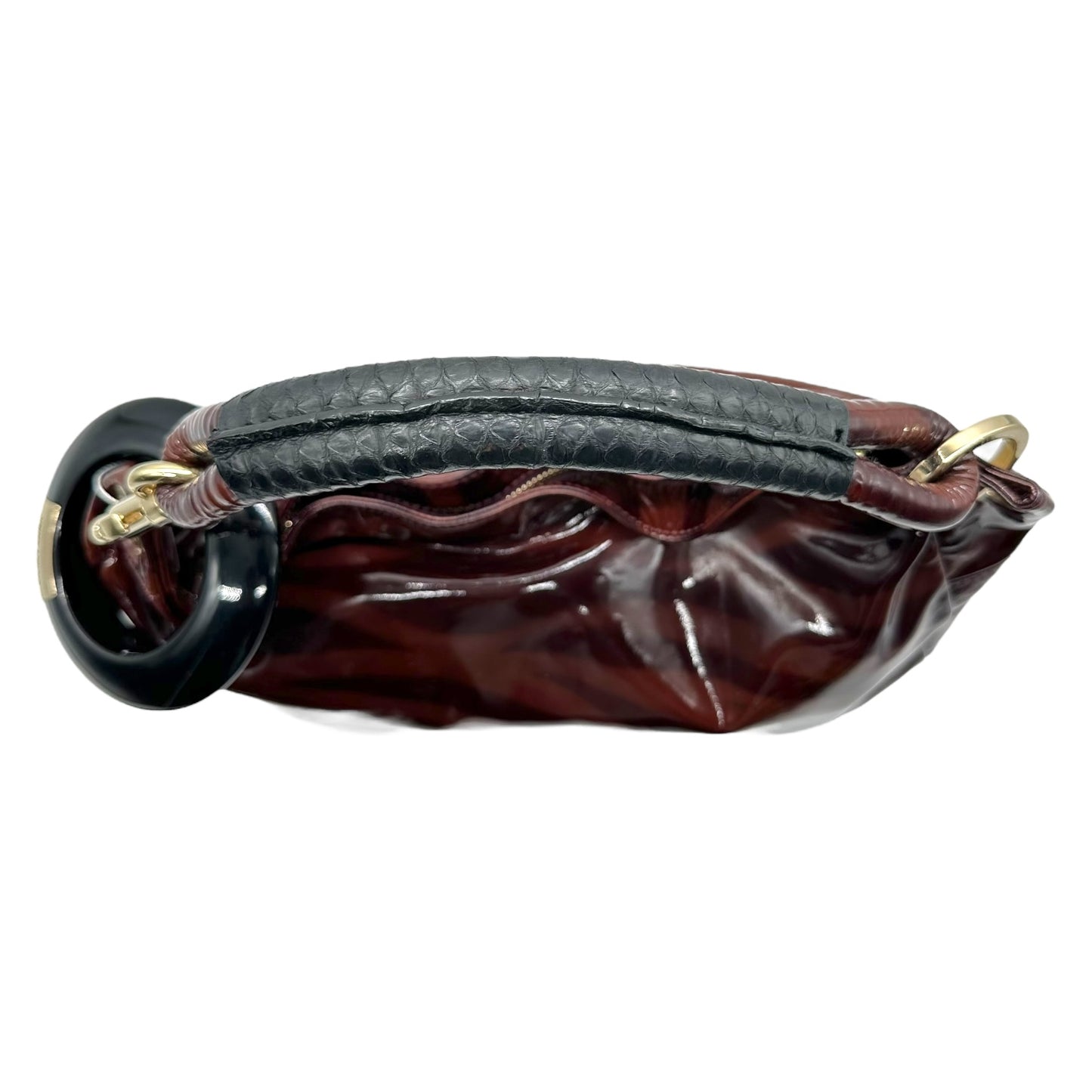 Jimmy Choo Tiger Print Patent Leather Hobo Bag