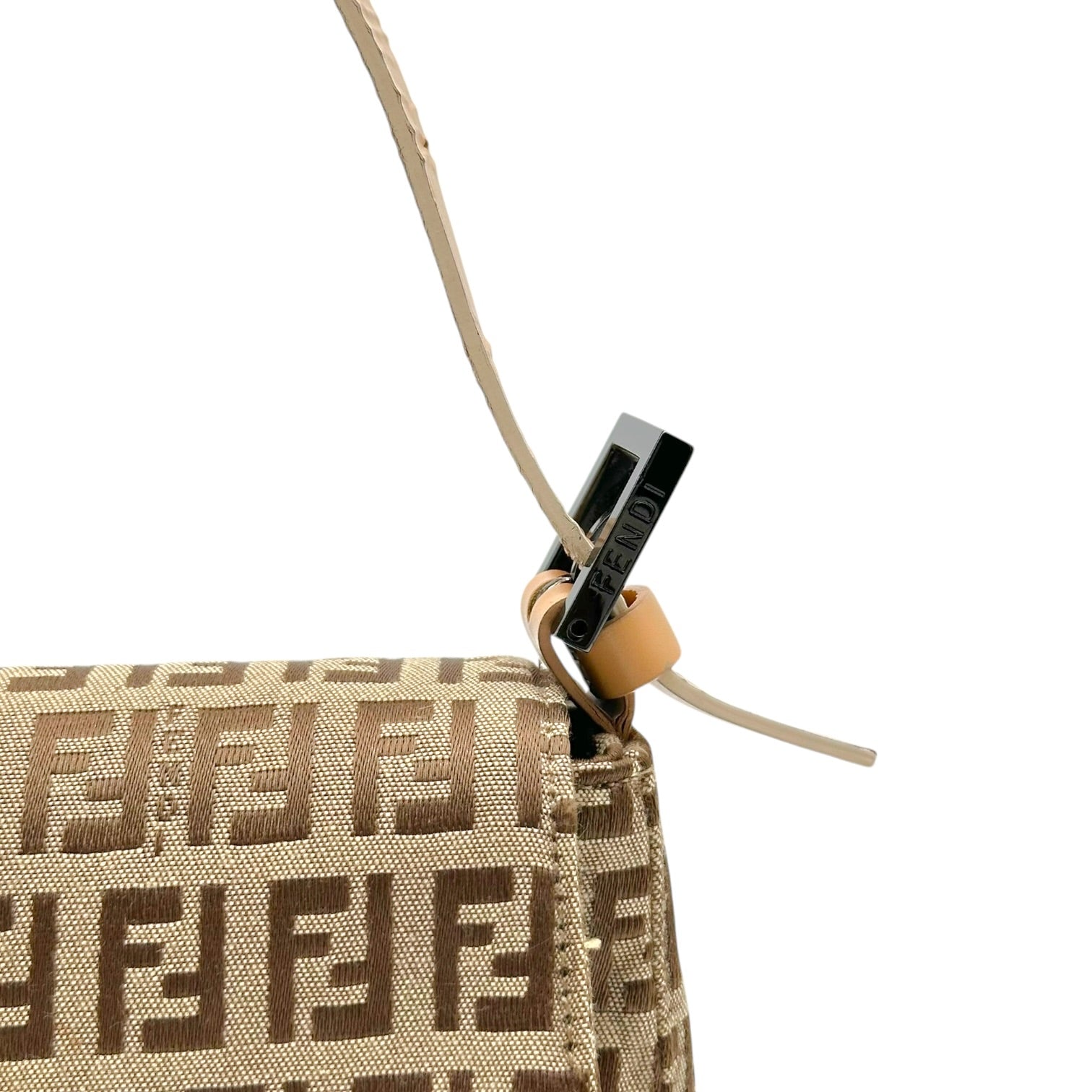 Fendi Baguette Bag Tan Zucchino Monogram Fabric