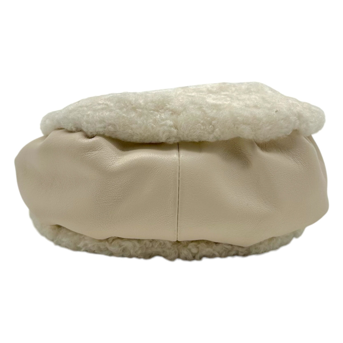 Chanel Ivory Shearling Fringe Drawstrimg Mini Bucket Handbag 2003-04