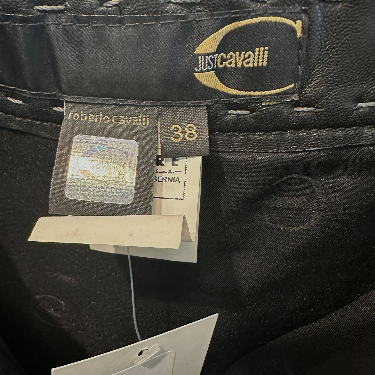 Just Cavalli Roberto Cavalli Faux Sankeskin Black Mini Skirt - Outfit Repeater