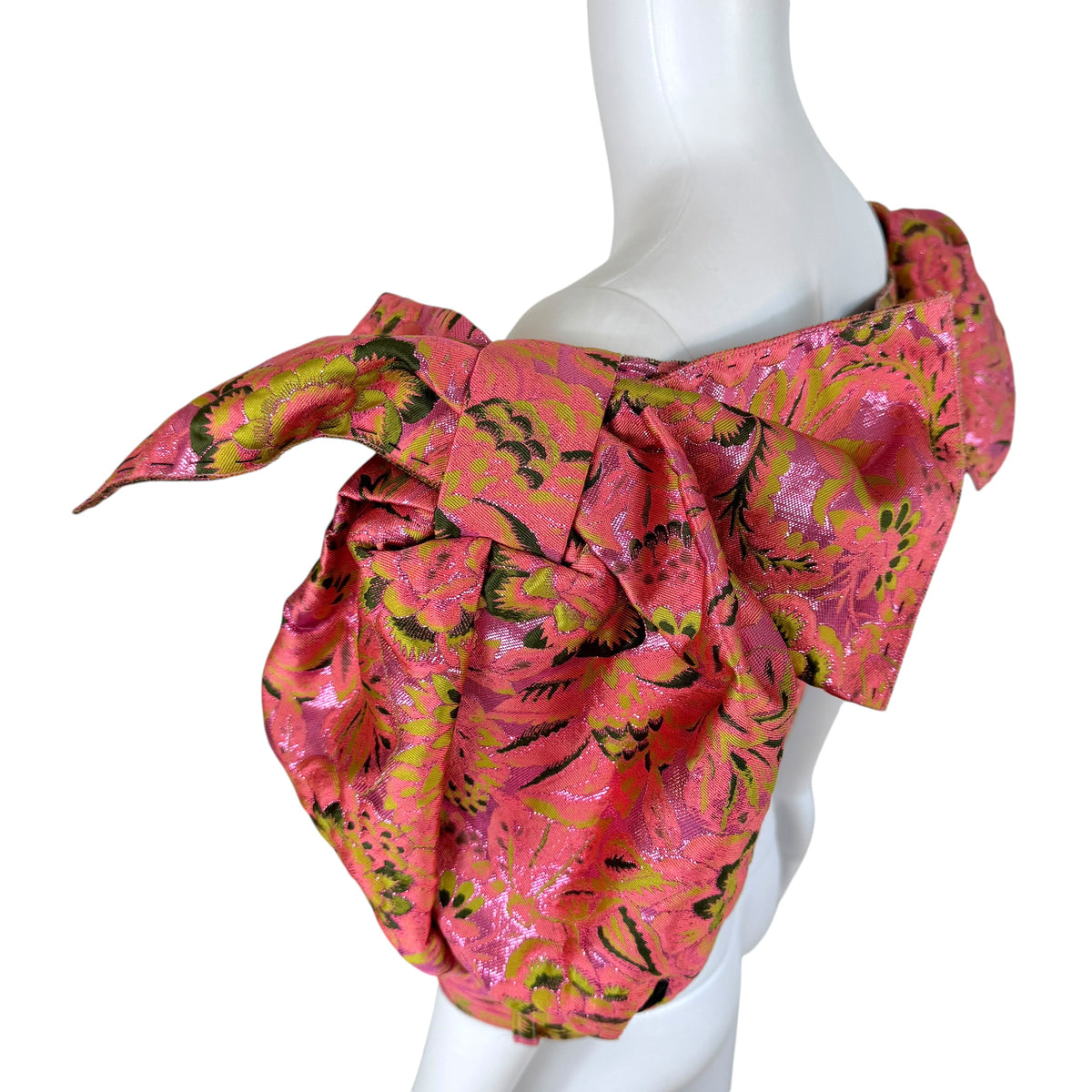 Dolce & Gabbana Cropped Corset Top Pink Green Floral