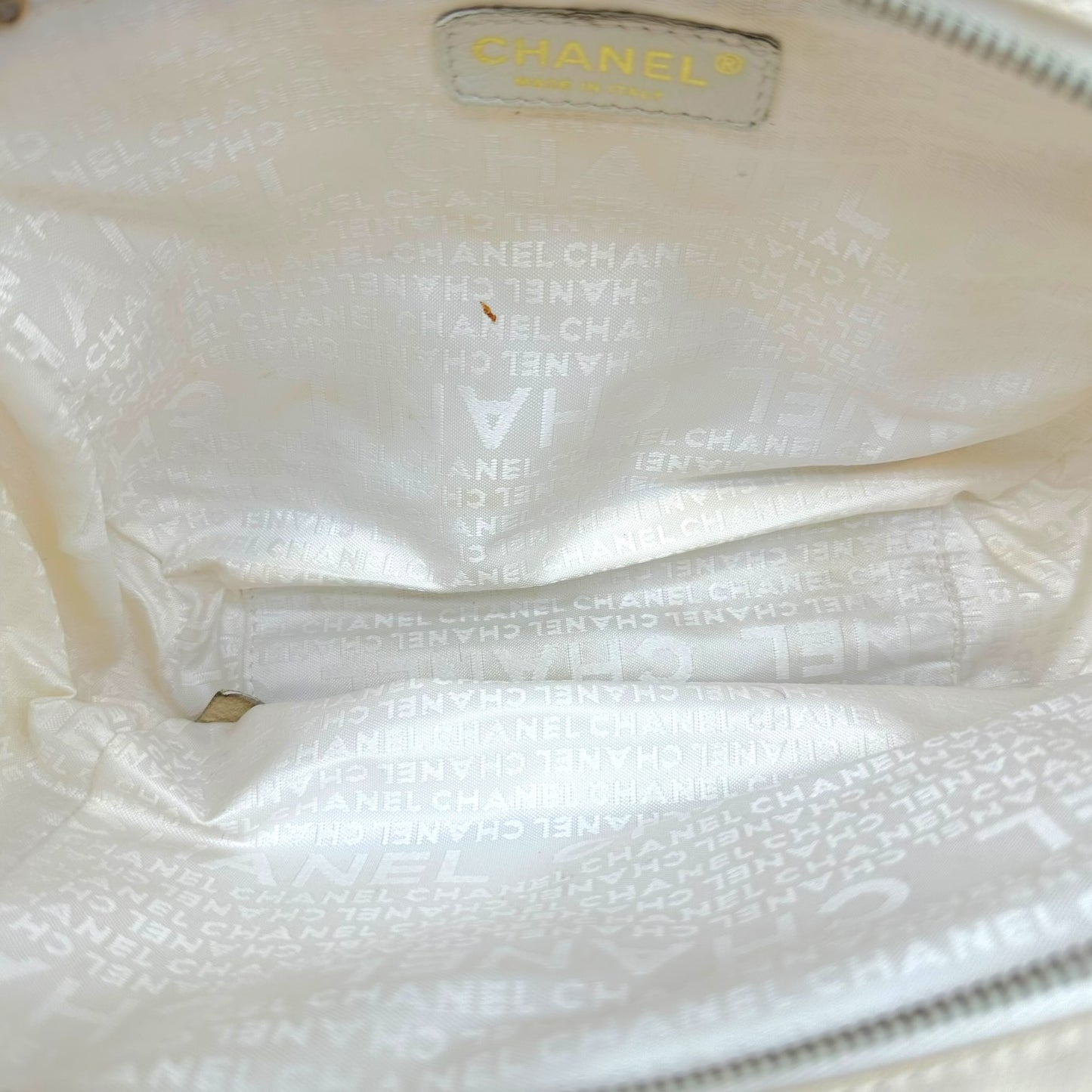 Chanel Mini Tote Bag Pink White Canvas Gold Hardware
