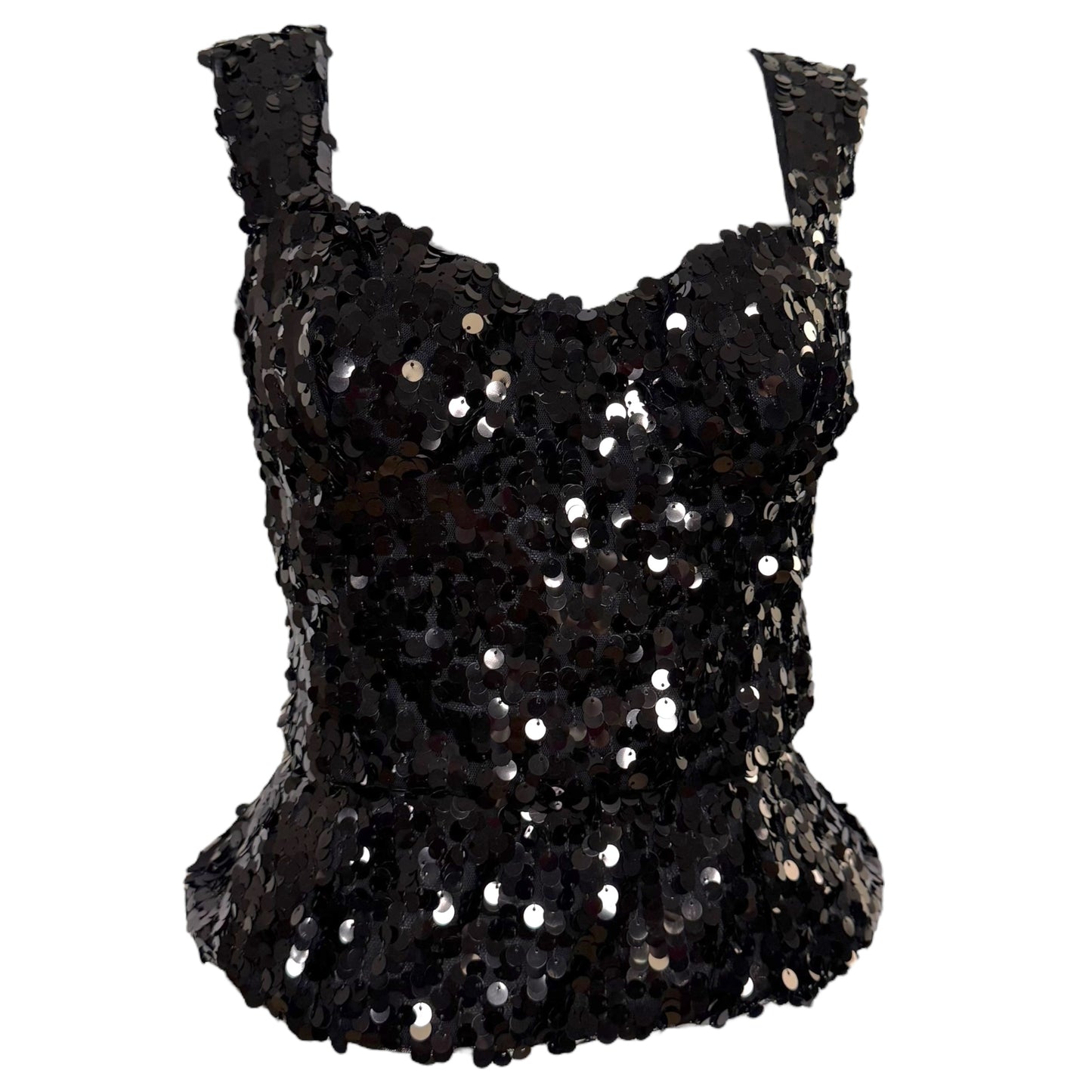 Dolce & Gabbana Black Sequin Corset Top - Outfit Repeater