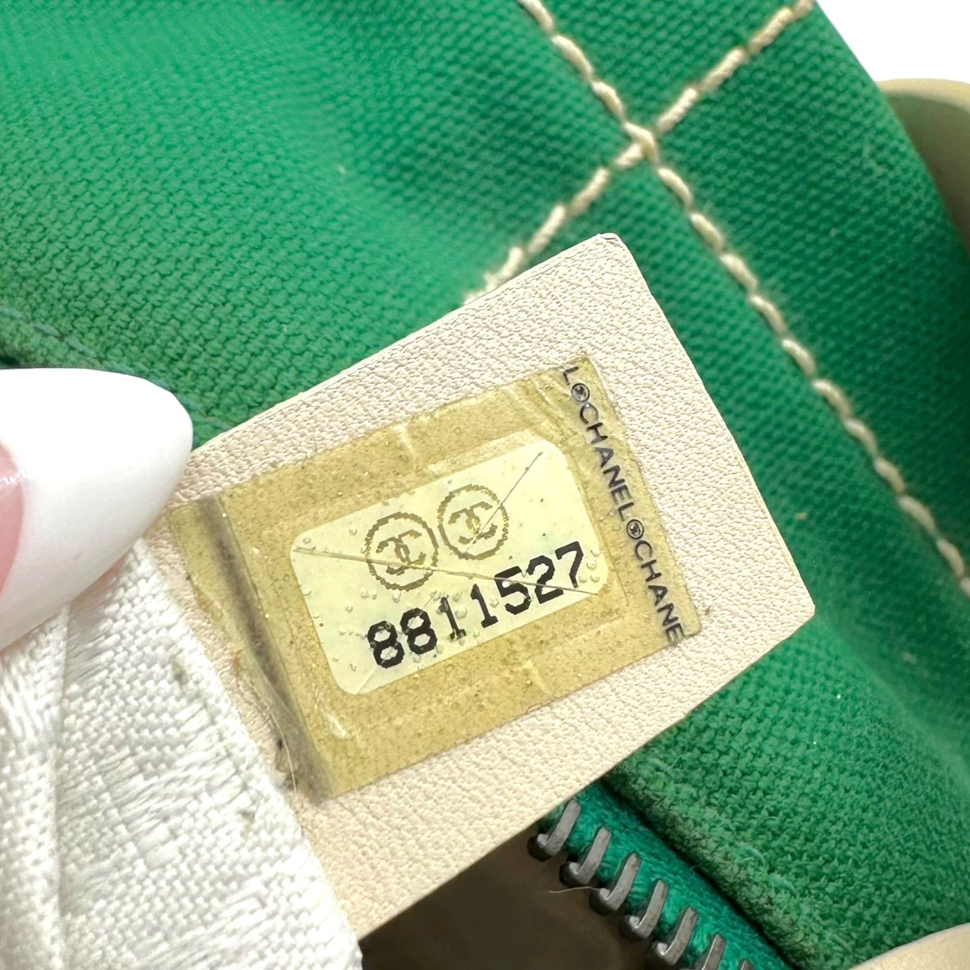 Chanel Green Canvas Quilted Handbag