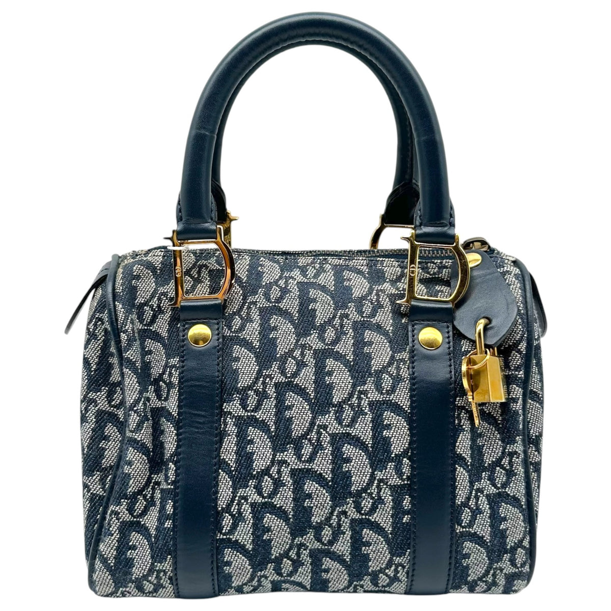 Christian Dior Mini Boston Bag Blue Trotter Monogram