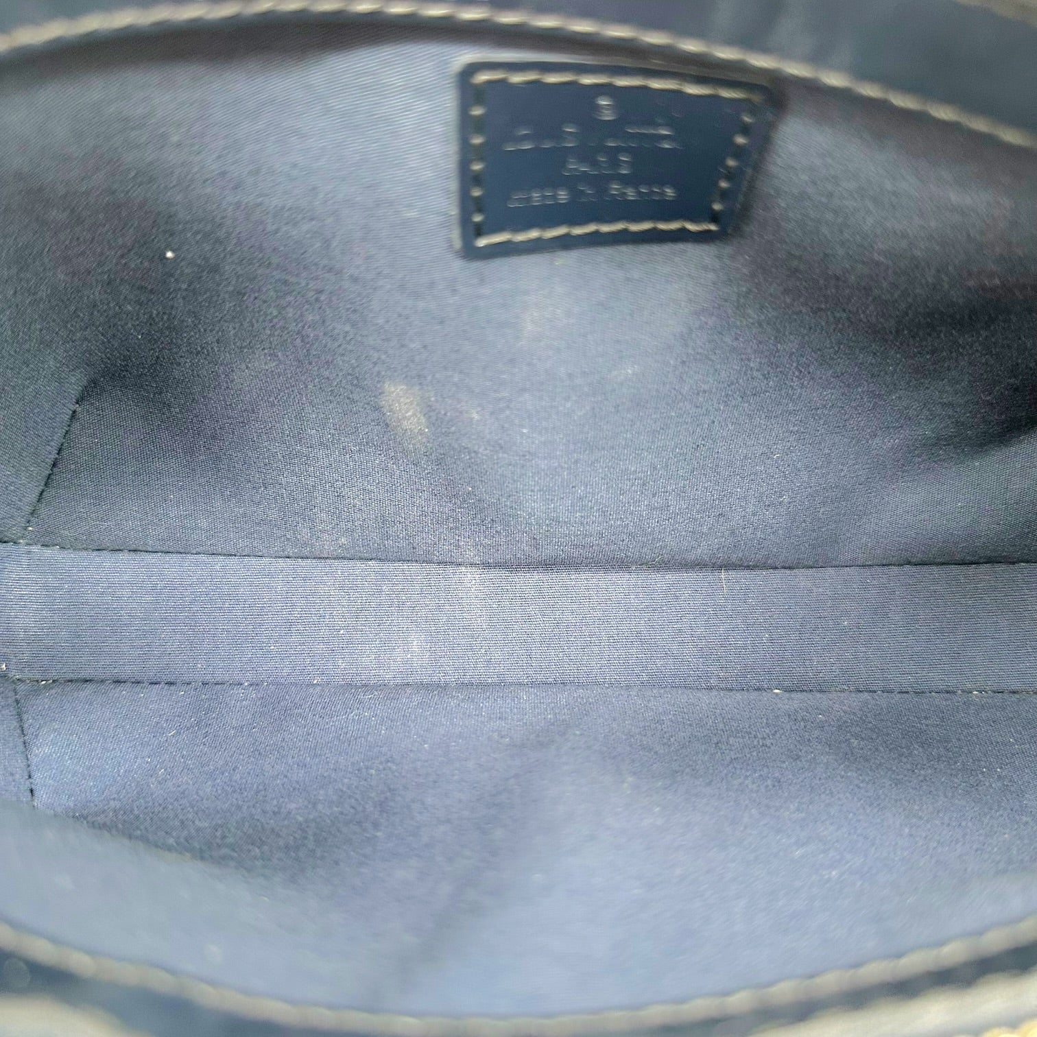 Louis Vuitton Pochette Bag Blue Gray Embossed Monogram