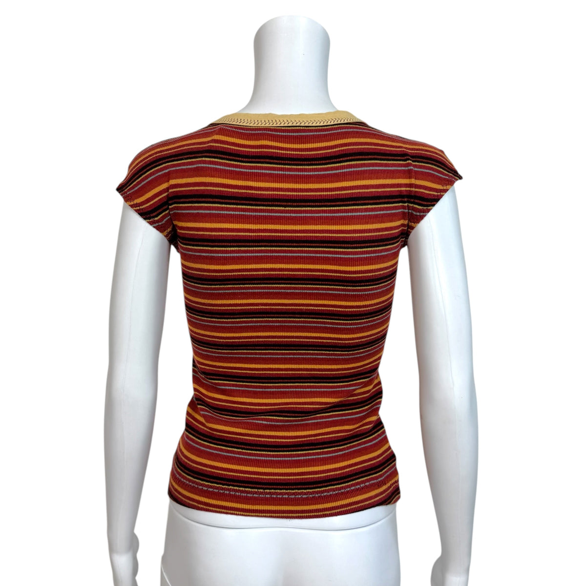 D&G Dolce & Gabbana Multicolor Striped Logo Graphic T-Shirt