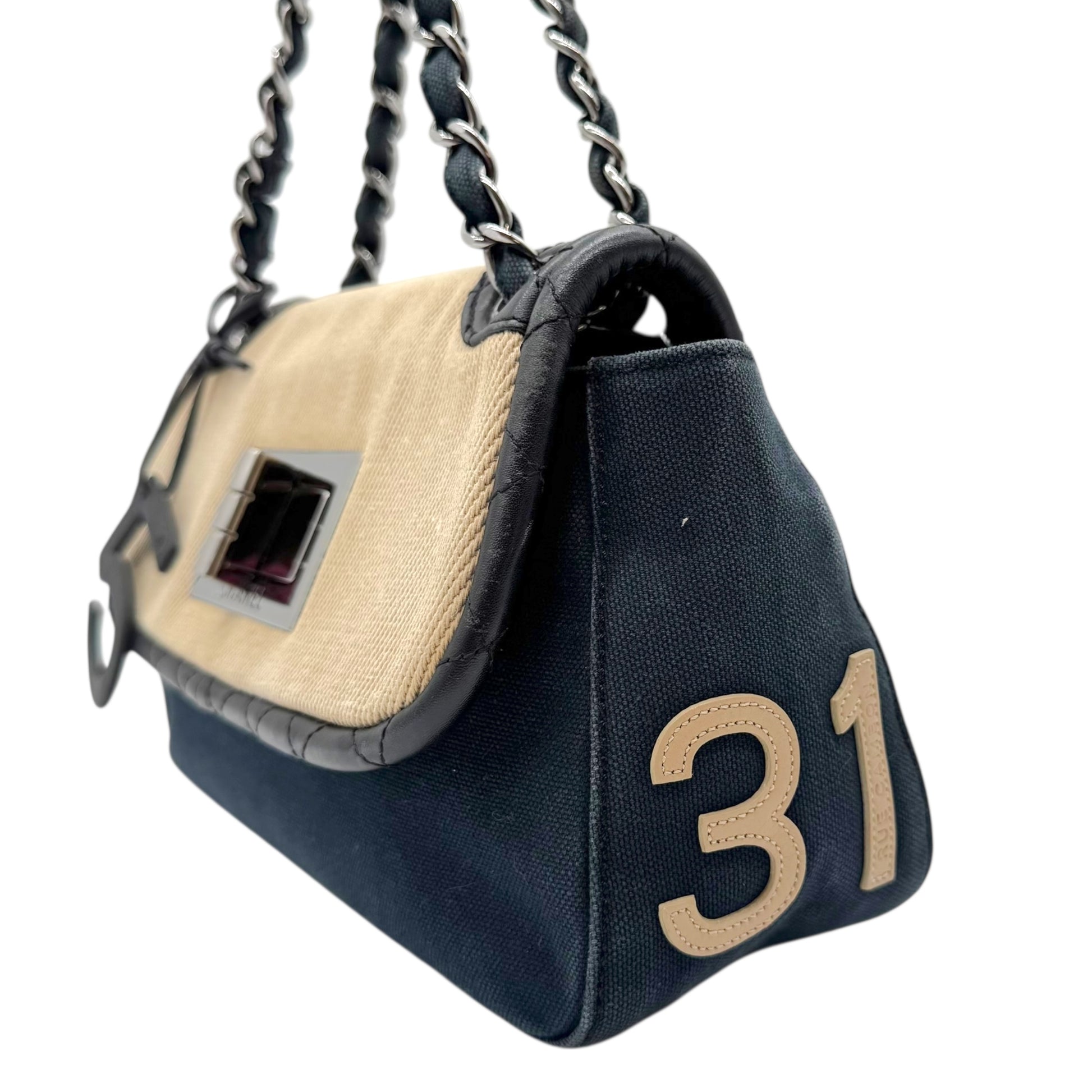Chanel Sport Navy Blue Canvas Sporty Flap Bag w/ Charm 2004-05 - Outfit Repeater