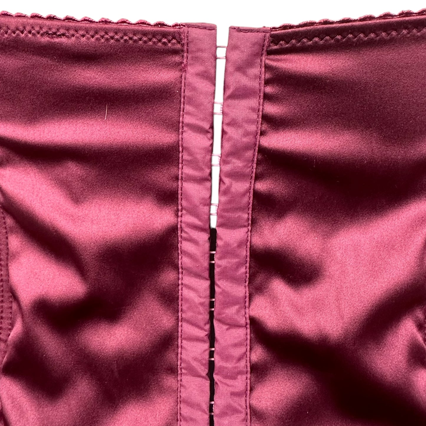 Dolce & Gabbana Burgundy Satin Bustier Corset