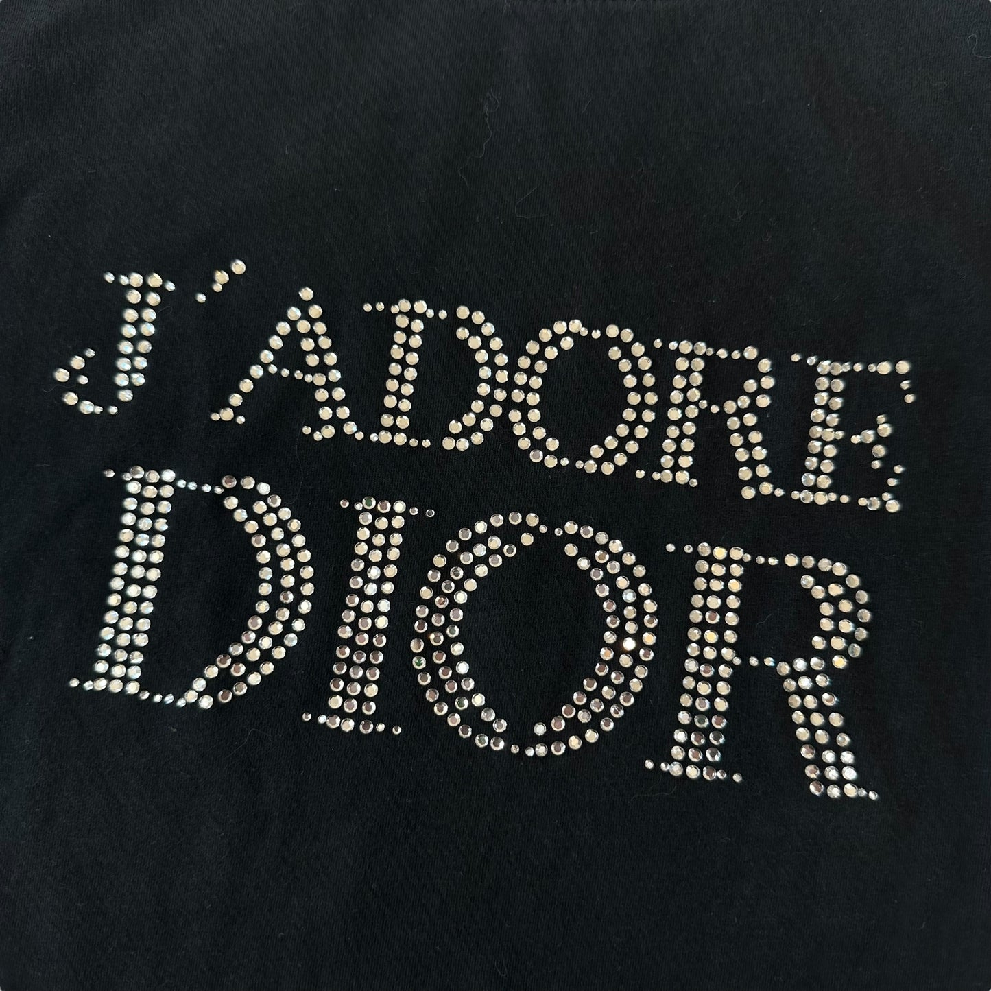 Christian Dior S/S 2002 Black Rhinestone J'Adore Dior T-Shirt - Outfit Repeater