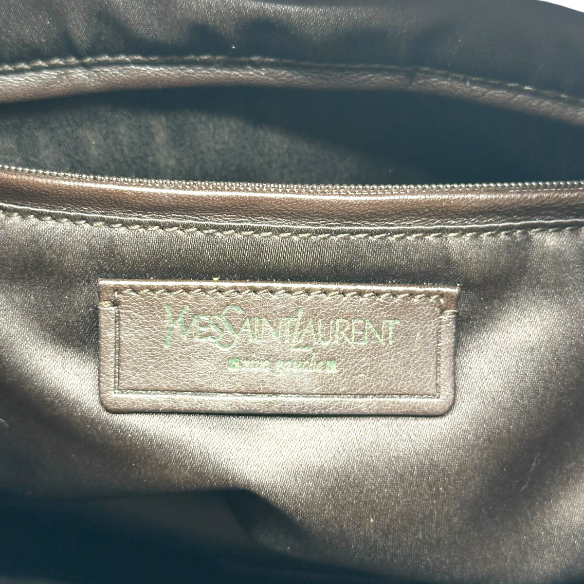 Yves Saint Laurent Brown Suede Cross-Stitch Shoulder Bag