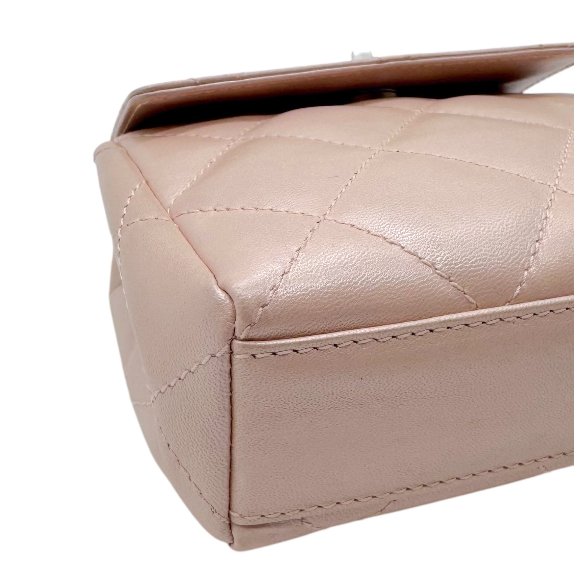 Chanel Light Pink Lambksin Matelasse Mini Bracelet Bag 2000-02 - Outfit Repeater